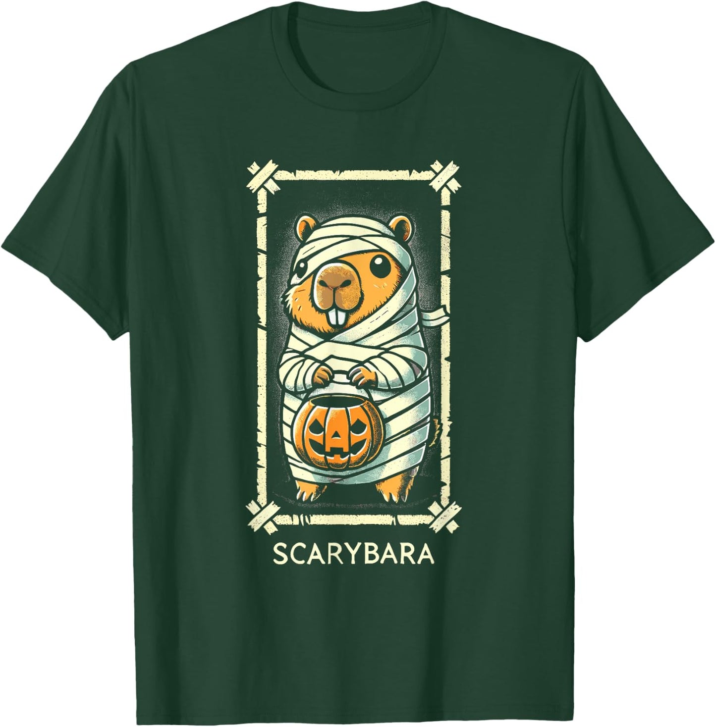 Cute Capybara Mummy Trick or Treat Halloween Funny Capybara T-Shirt - T-Shirt | Forest