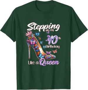 Stepping Into My 40th Funny 40 and Fabulous High Heels Mom T-Shirt - T-Shirt | Forest