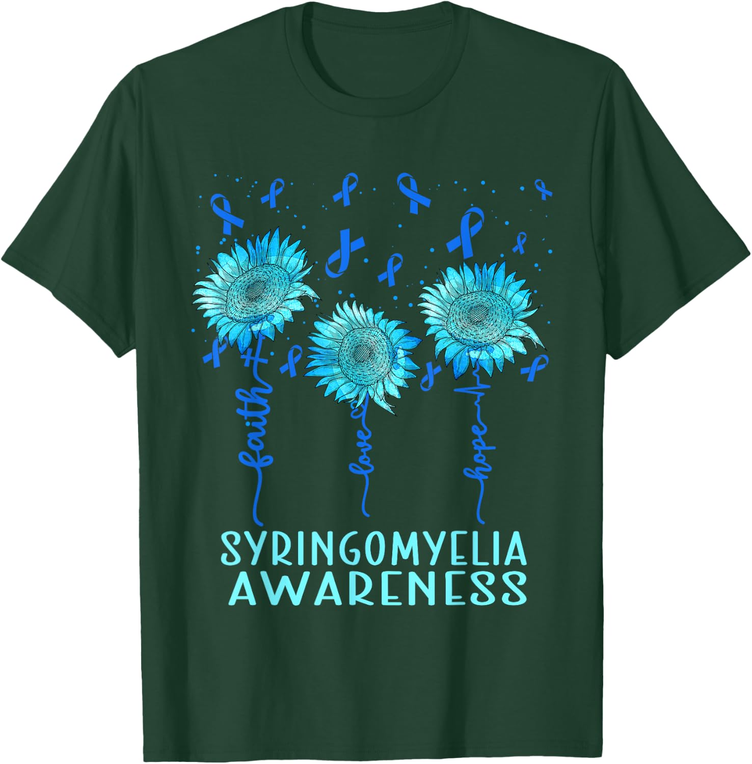 Syringomyelia Awareness, Faith love hope T-Shirt - T-Shirt | Forest