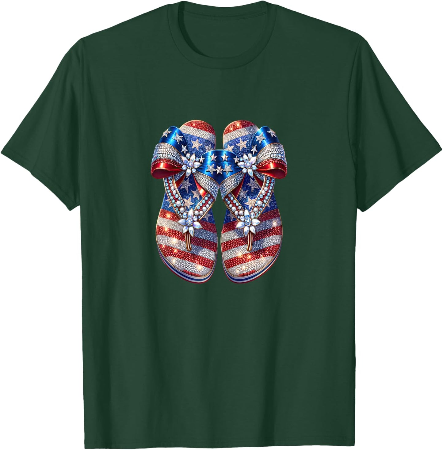 Patriotic USA Pride Red White Blue American Flag Design T-Shirt - T-Shirt | Forest