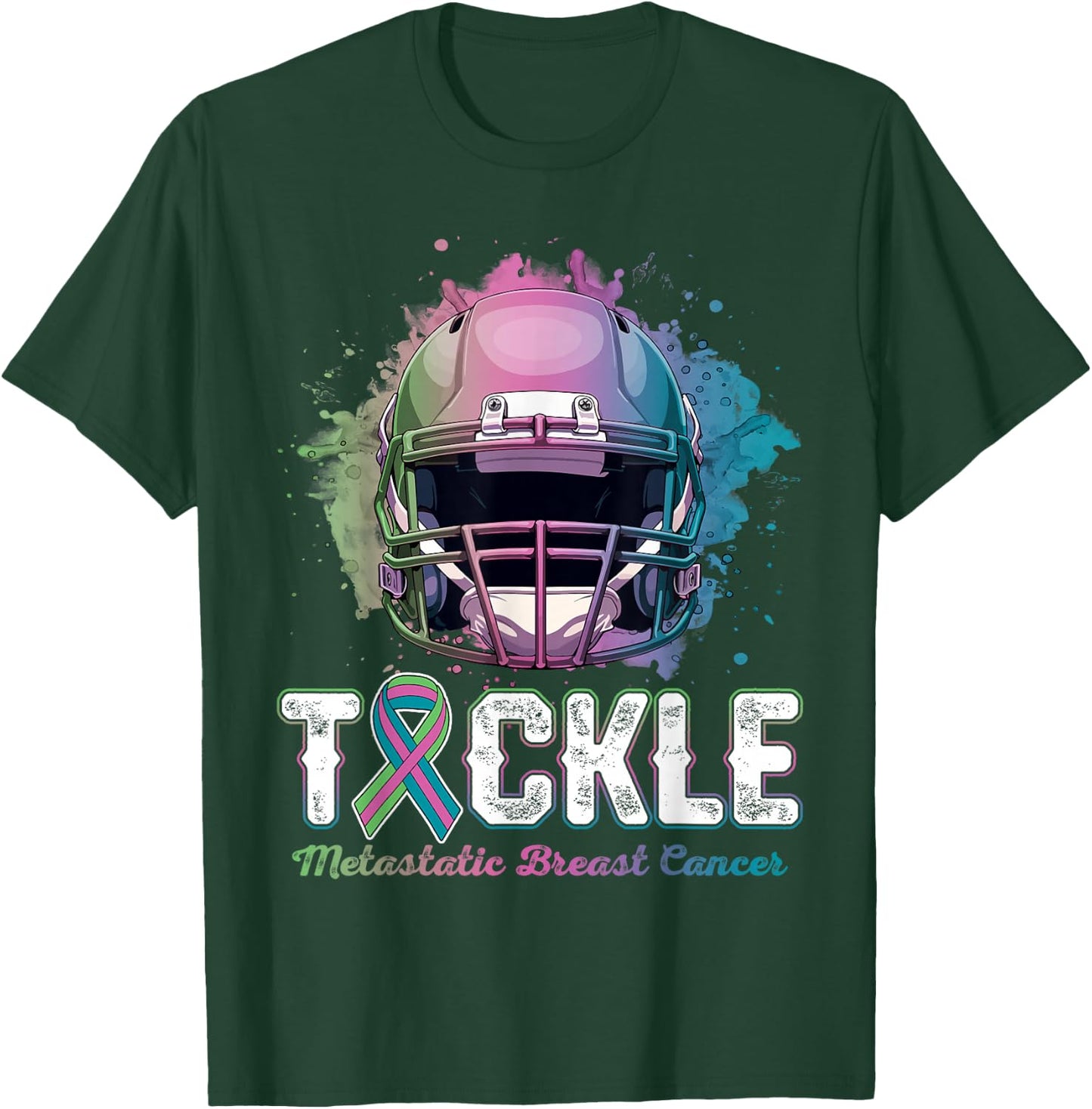Tackle Metastatic Breast Cancer Awareness Day Football Women T-Shirt - T-Shirt | Forest