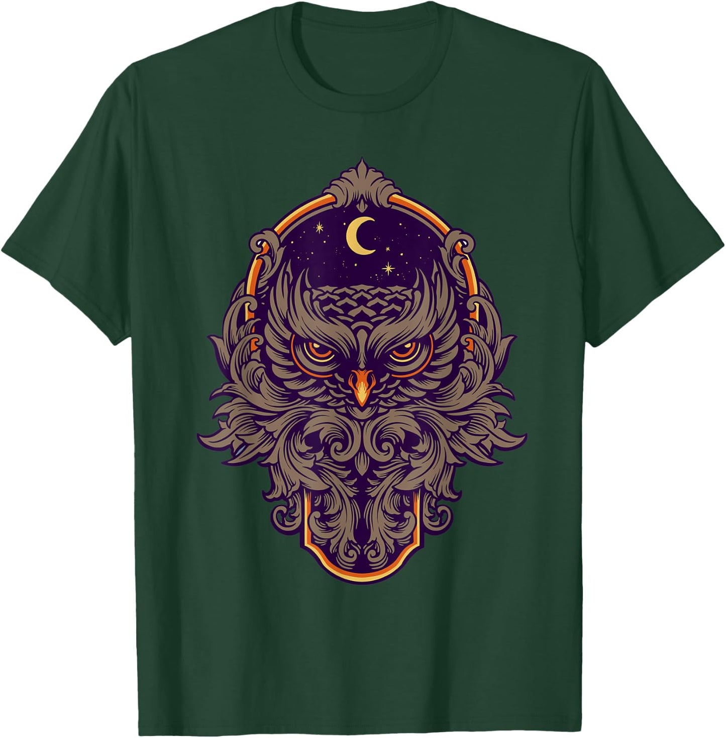 Warrior Owl Frame Ornaments T-Shirt - T-Shirt | Forest