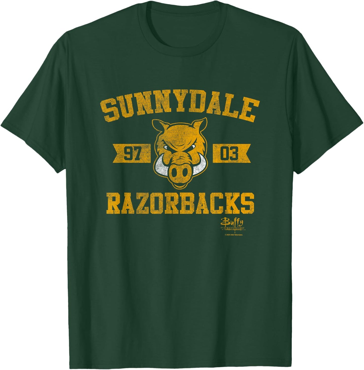 Buffy The Vampire Slayer Sunnydale Razorbacks Collegiate T-Shirt - T-Shirt | Forest