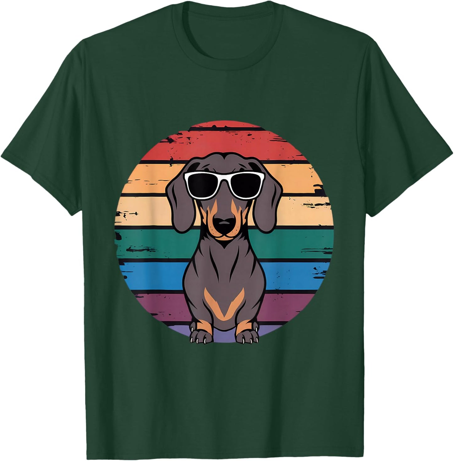 Retro Dachshund Sunset T-Shirt - T-Shirt | Forest