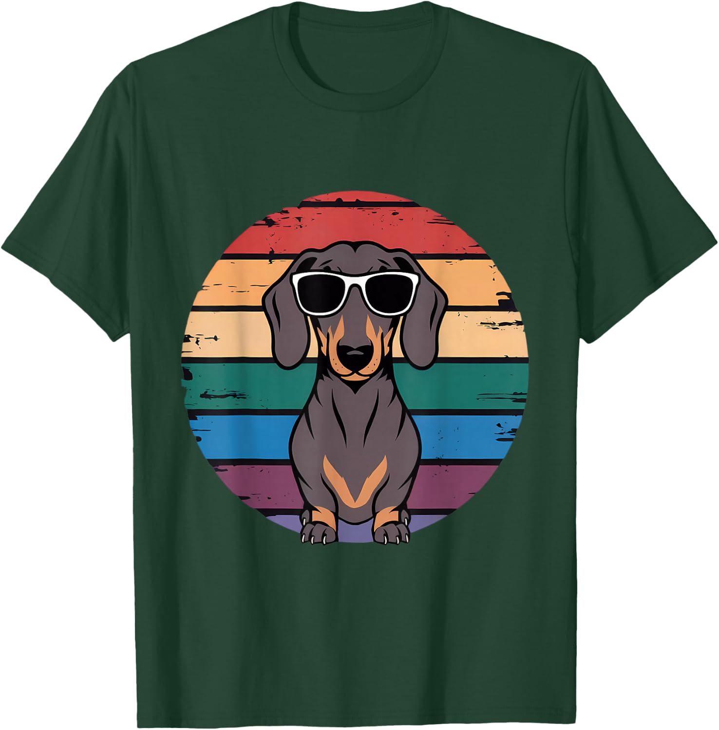 Retro Dachshund Sunset T-Shirt - T-Shirt | Forest