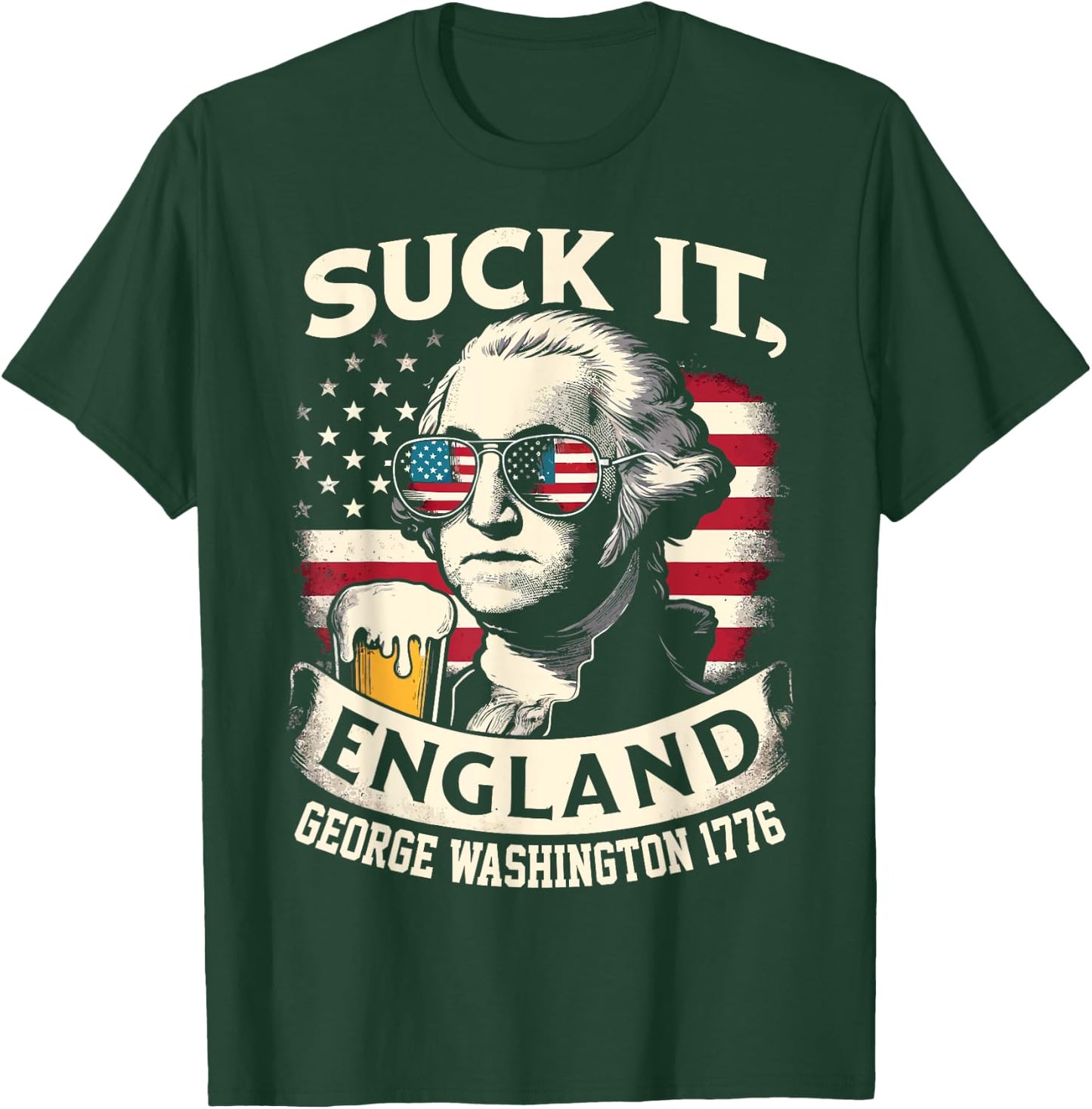 Suck It England Merica Flag 4th Of July Patriotic Men T-Shirt - T-Shirt | Forest