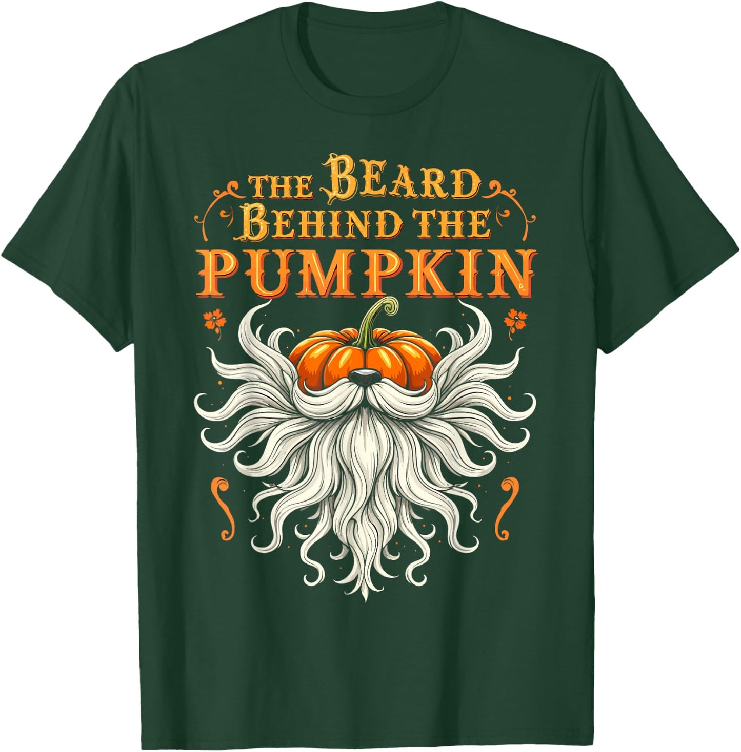 The Beard Behind the Pumpkin Halloween Bearded Men T-Shirt - T-Shirt | Forest