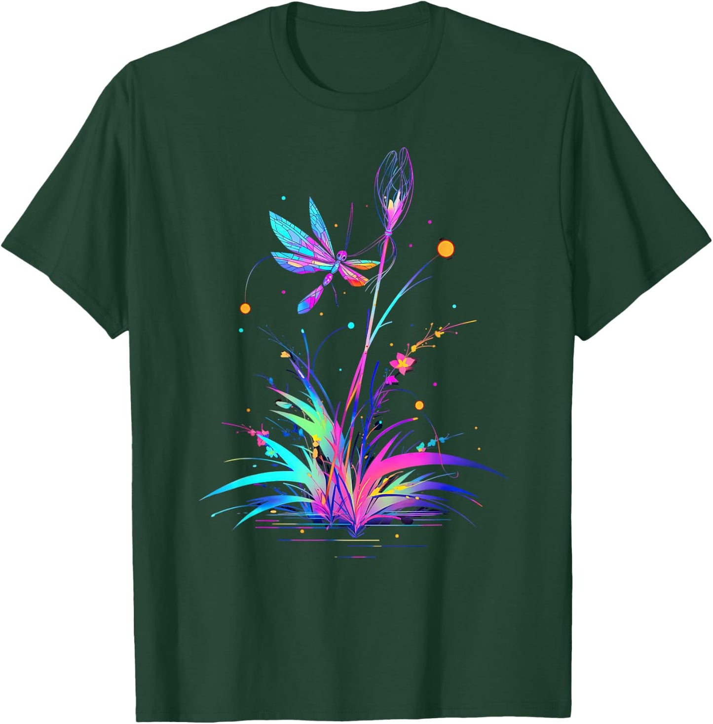 Dandelion Puff Ball with Dragonfly T-Shirt - T-Shirt | Forest