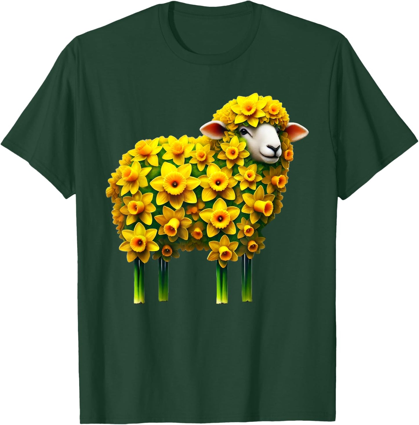 Daffodil Sheep Flower Gardening Floral T-Shirt - T-Shirt | Forest