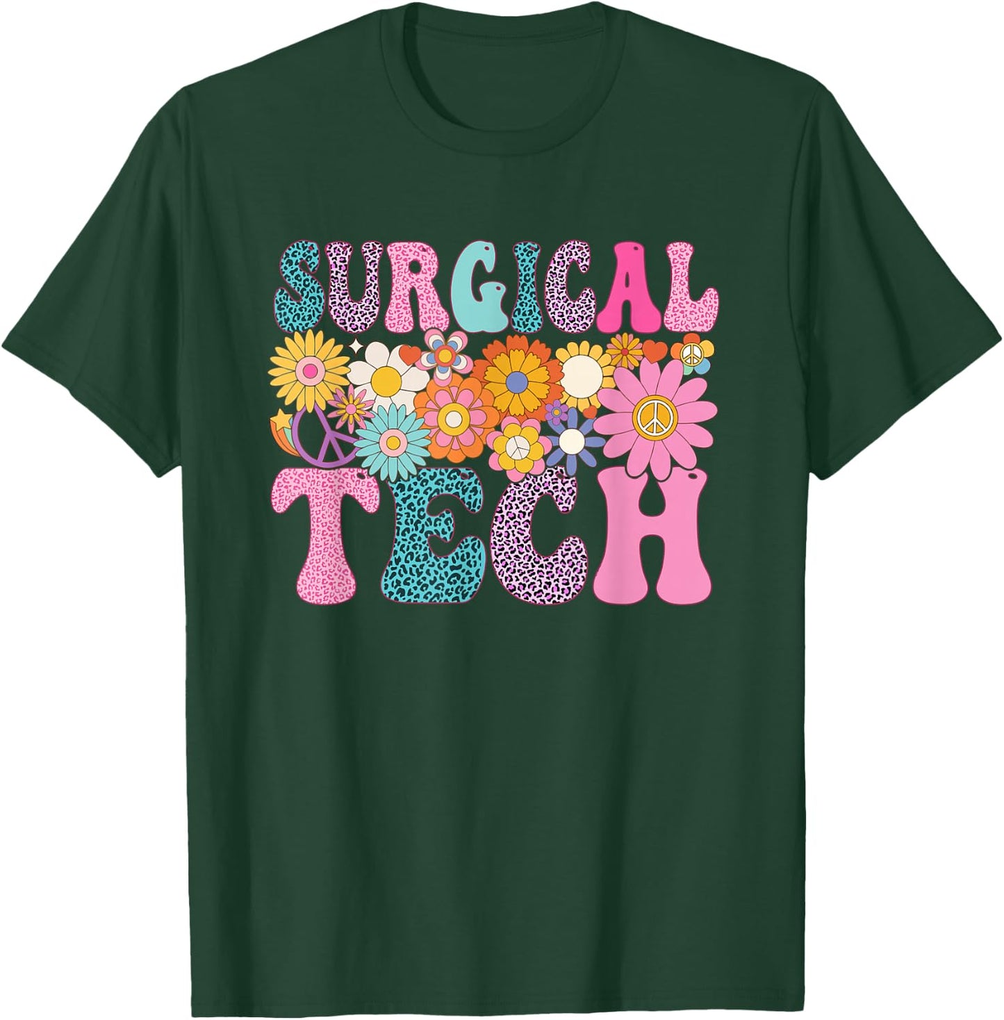 Surgical Tech Week Groovy Leopard Appreciation Day T-Shirt - T-Shirt | Forest