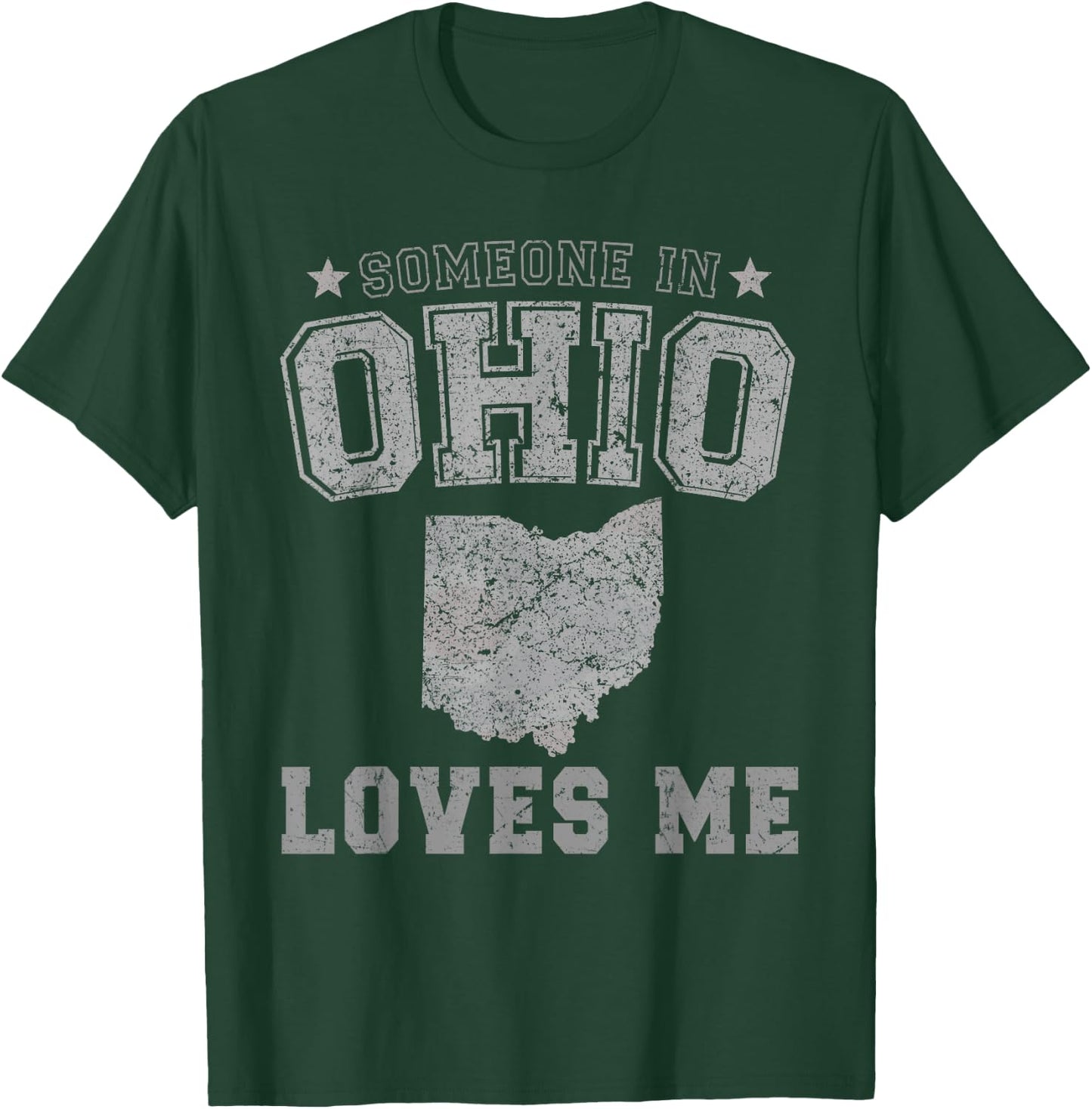 Someone In Ohio Loves Me Heart Vintage State T-Shirt - T-Shirt | Forest