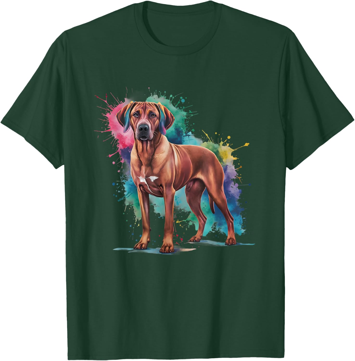 Men Woman Colorful Watercolor Rhodesian Ridgeback T-Shirt - T-Shirt | Forest