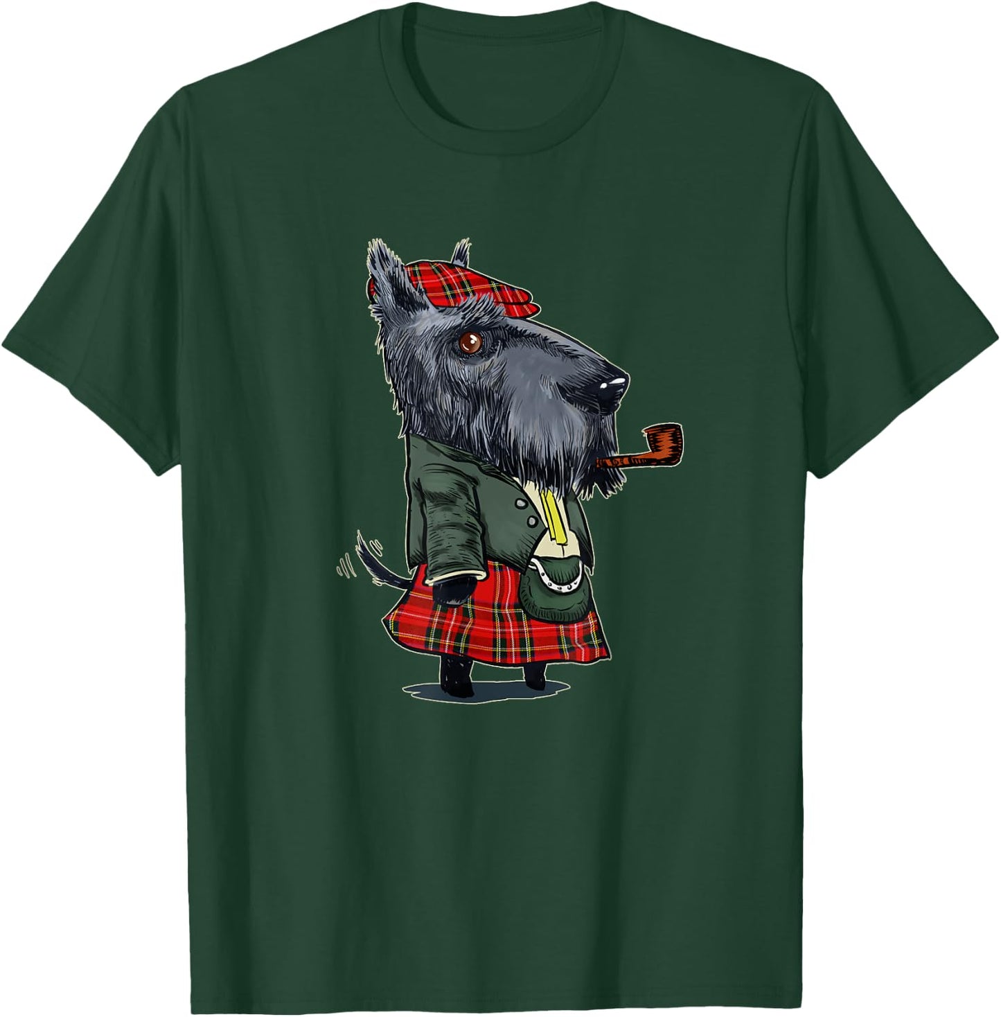 Funny Scottish Terrier Scotland Kilt Gift T-Shirt - T-Shirt | Forest