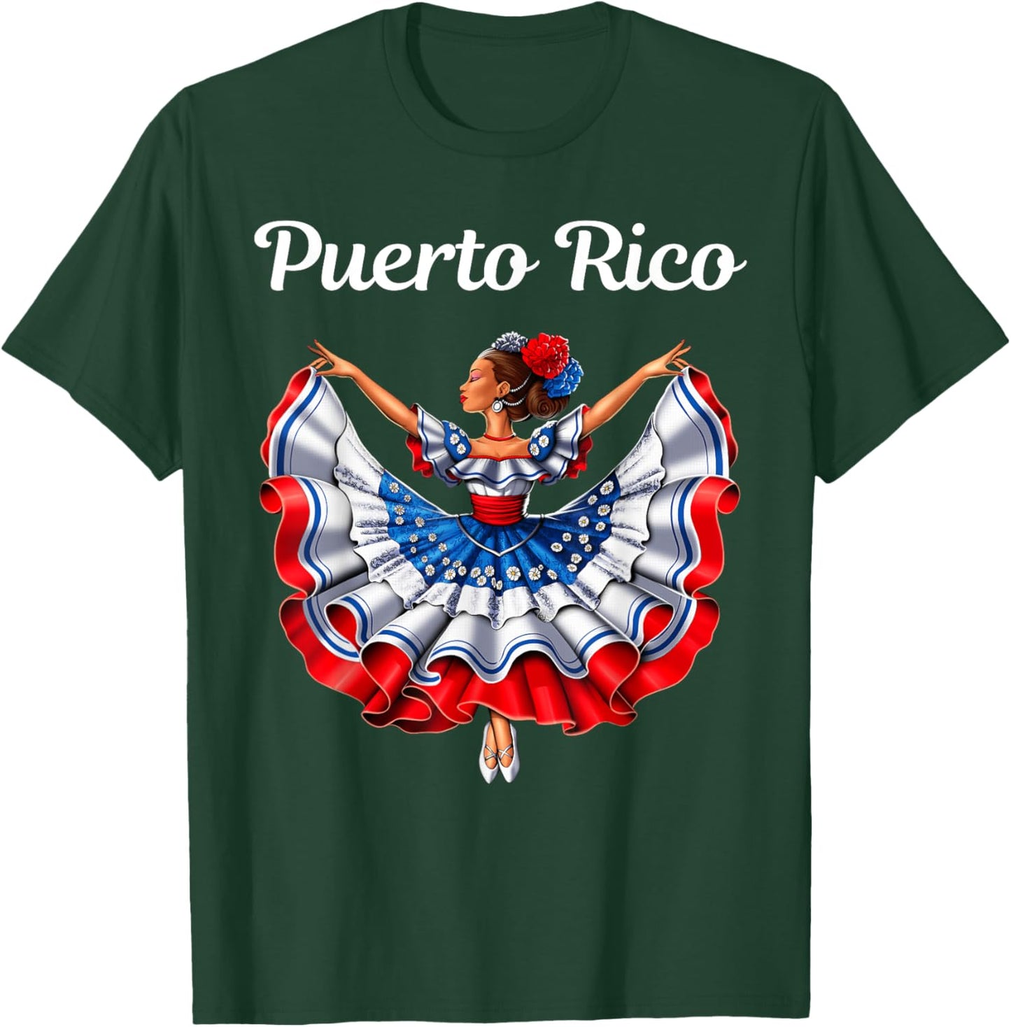 Puerto Rico Girl Puerto Rican Heritage Boricua Pride T-Shirt - T-Shirt | Forest