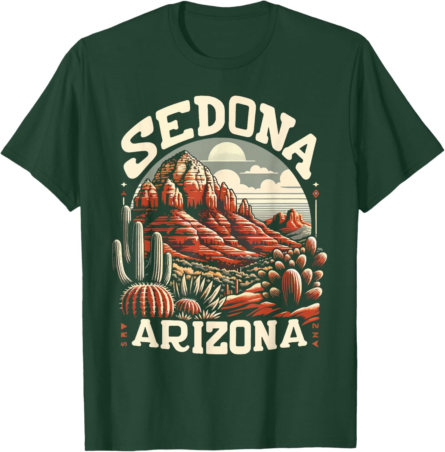 Sedona Arizona Nature Hiking Outdoor Mountain Retro Vintage T-Shirt - T-Shirt | Forest