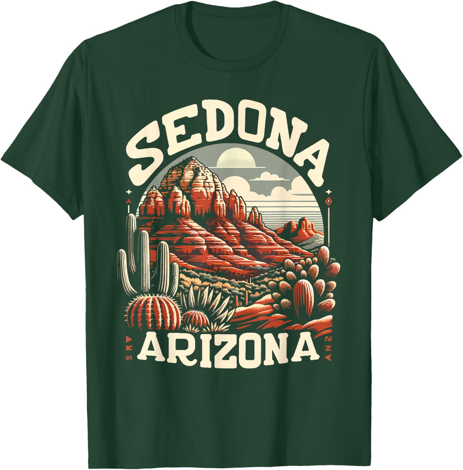 Sedona Arizona Nature Hiking Outdoor Mountain Retro Vintage T-Shirt - T-Shirt | Forest