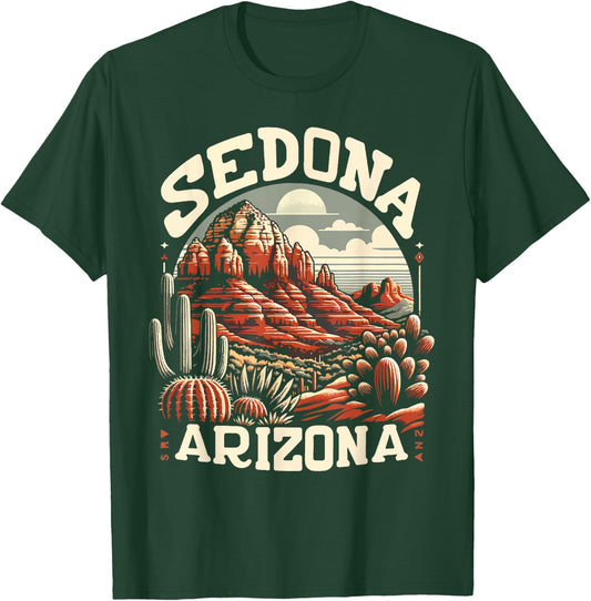 Sedona Arizona Nature Hiking Outdoor Mountain Retro Vintage T-Shirt - T-Shirt | Forest