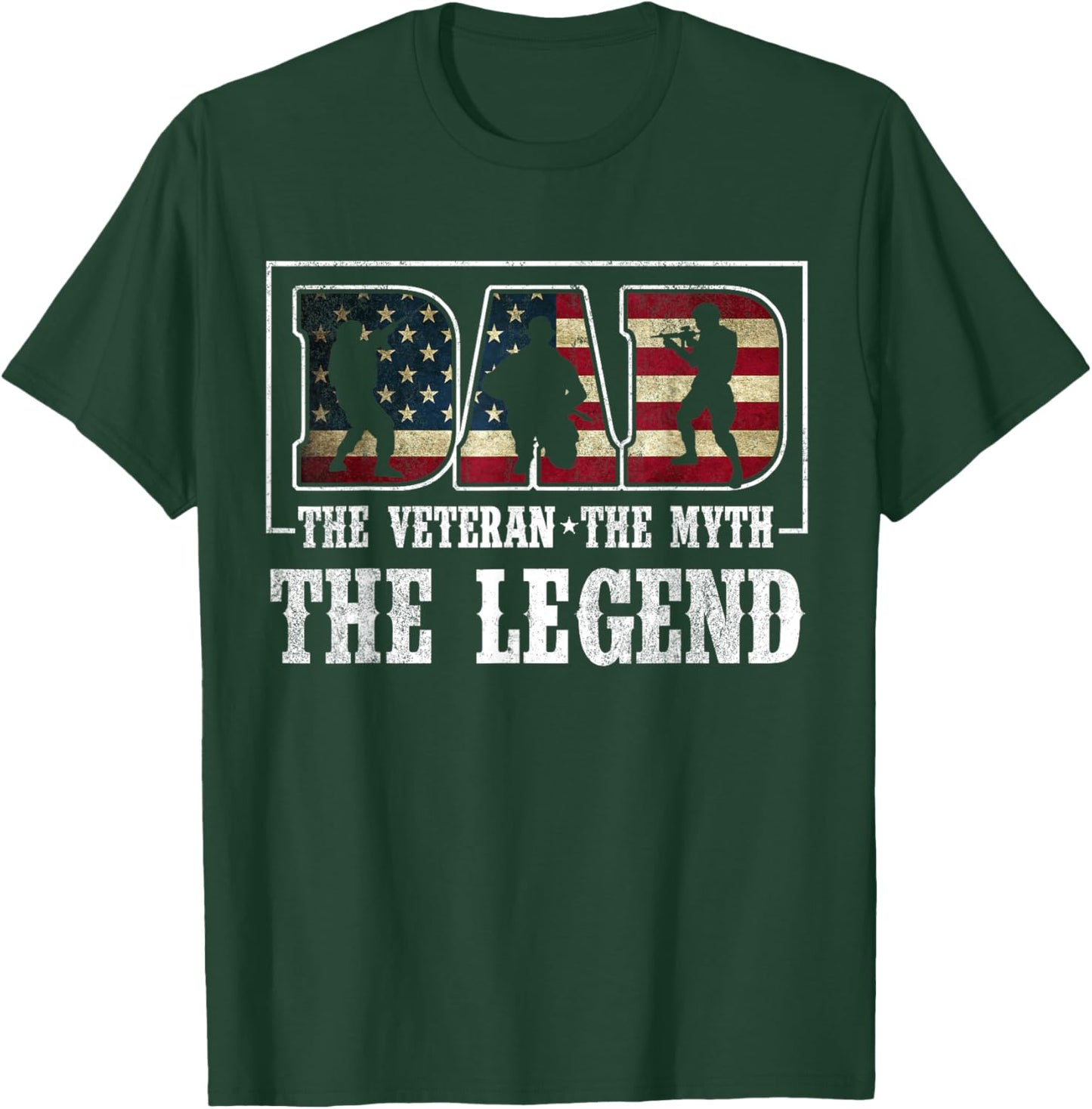 The Veteran The Myth The Legend Veteran Dad Gif T-Shirt - T-Shirt | Forest