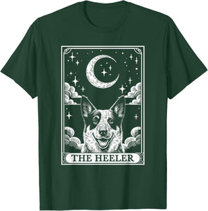 Tarot Card Vintage Crescent Moon Australian Cattle Dog Mom T-Shirt - T-Shirt | Forest