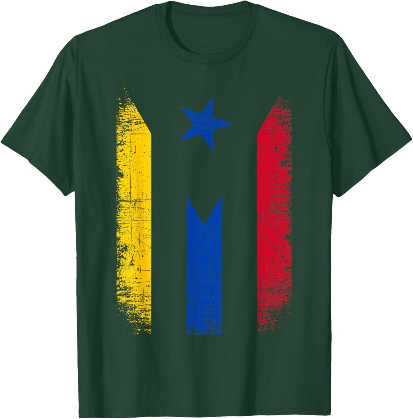 Colombia Puerto Rico Flag Retro Vintage Boricua Colombian T-Shirt - T-Shirt | Forest