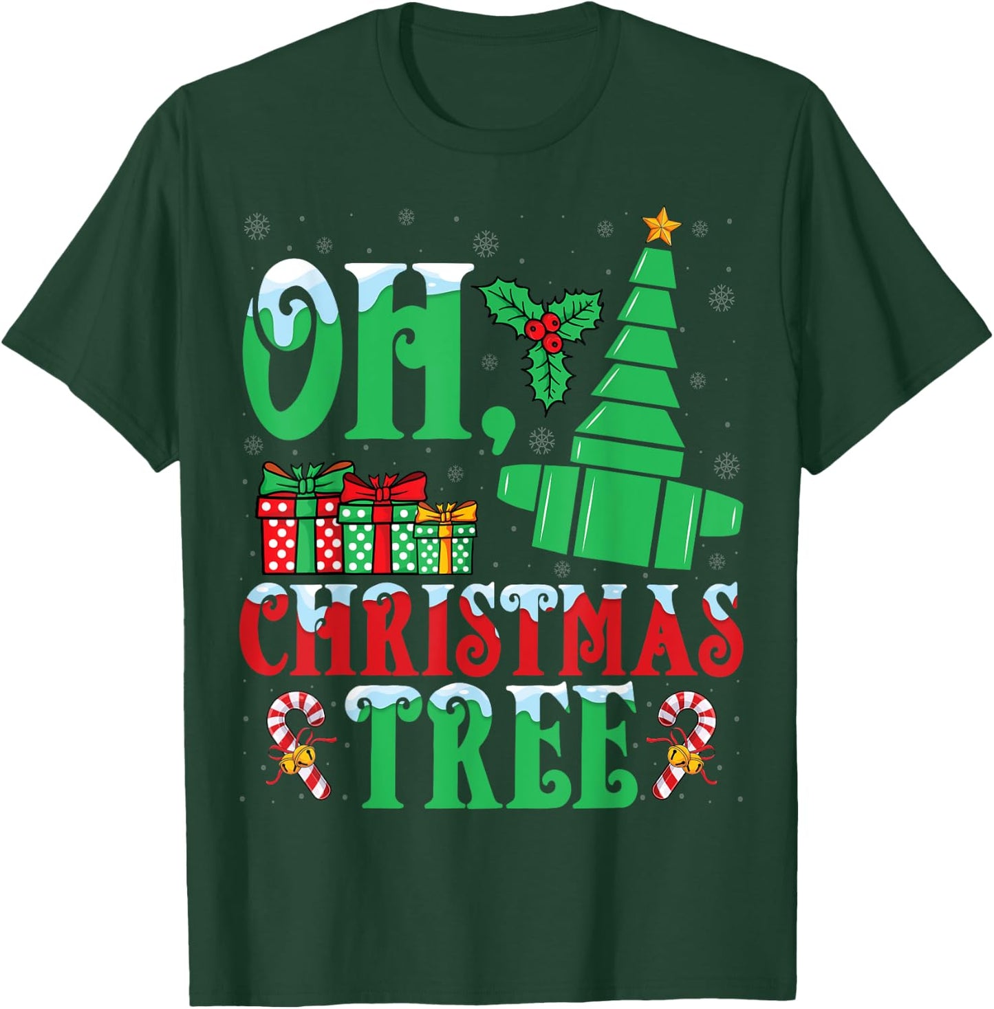 Oh Christmas Tree Xmas Light Respiratory Therapist Christmas T-Shirt - T-Shirt | Forest
