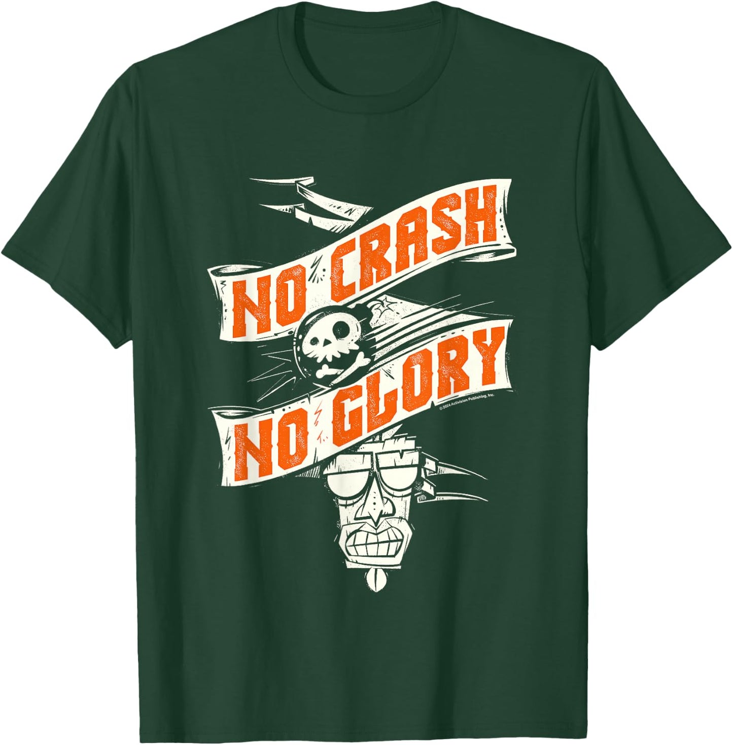 Crash Bandicoot No Crash No Glory Aku Aku Big Chest Logo T-Shirt - T-Shirt | Forest