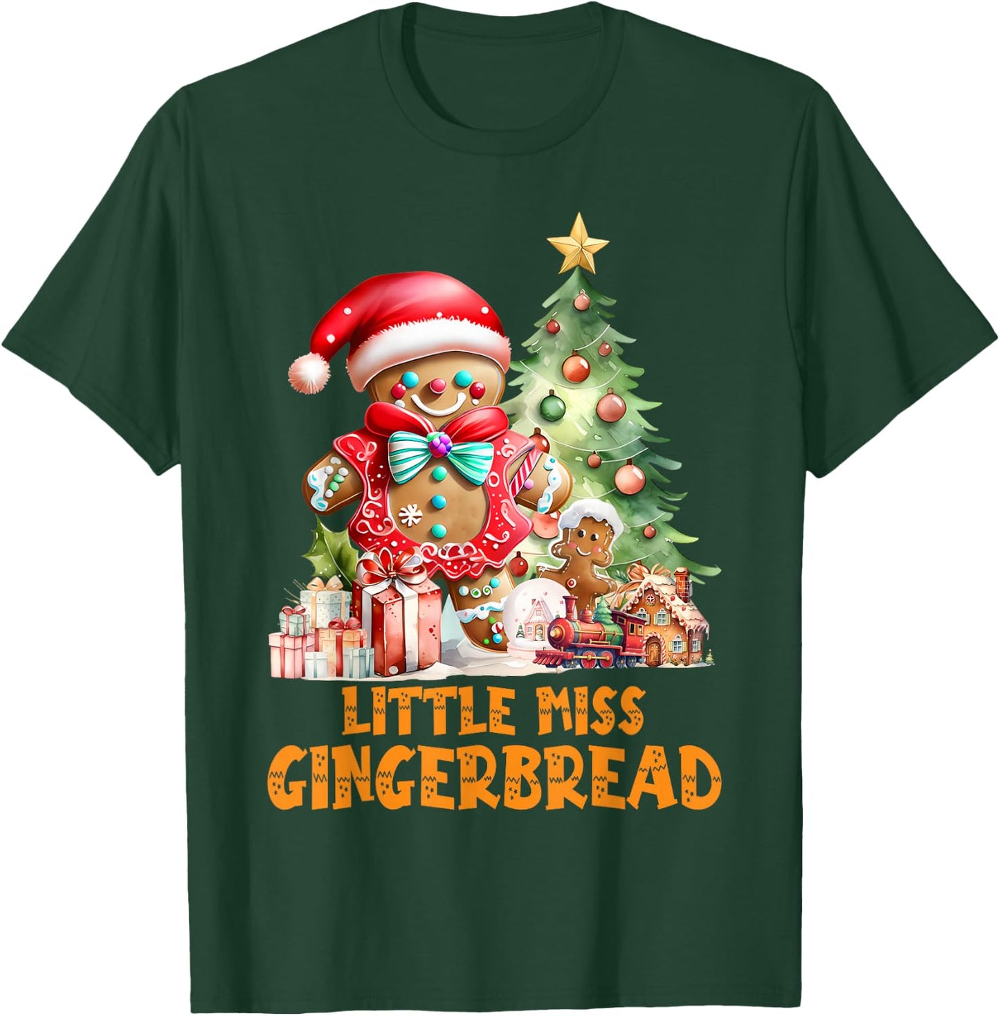 Little Miss Cookies Gingerbread Christmas Toddler Kids Girl T-Shirt - T-Shirt | Forest