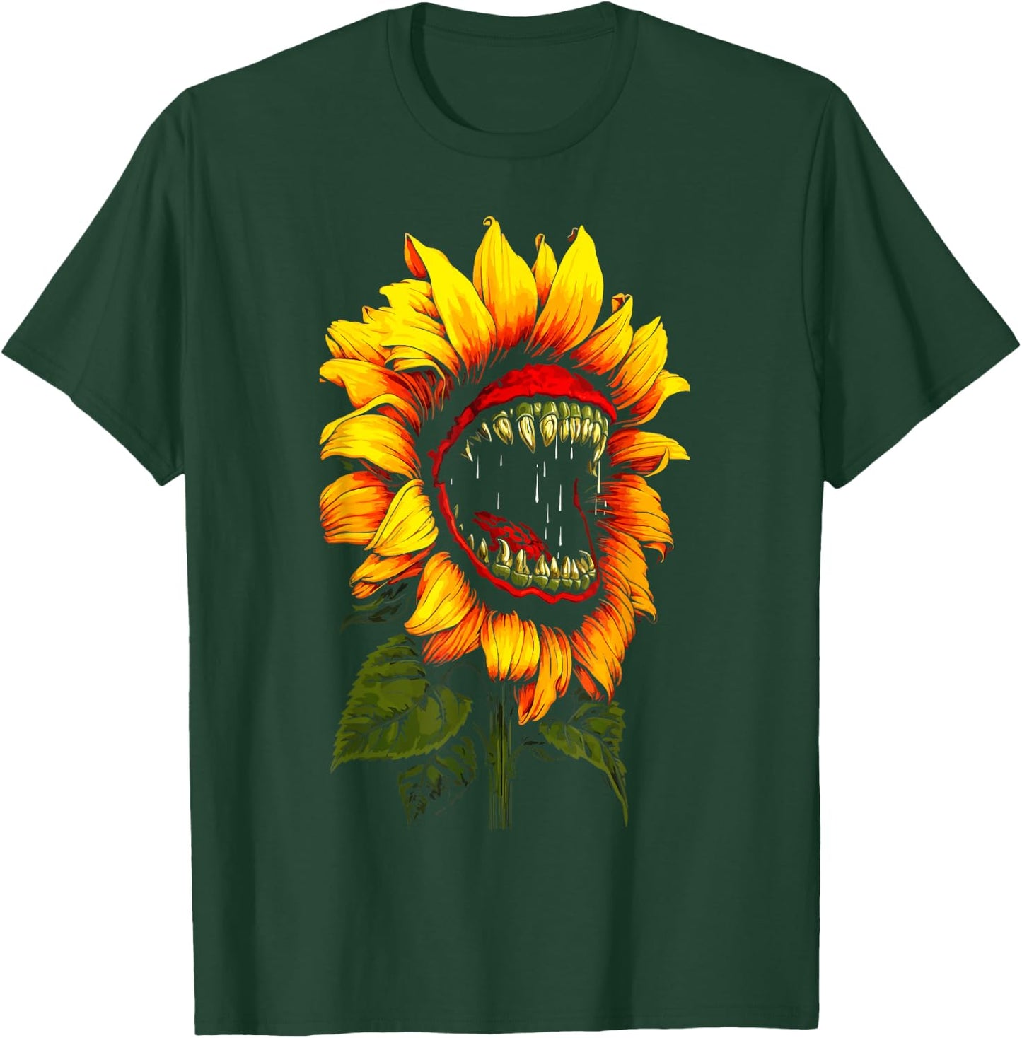 Sunflower Horror Sinister Sunflower Funny Humor Flower T-Shirt - T-Shirt | Forest