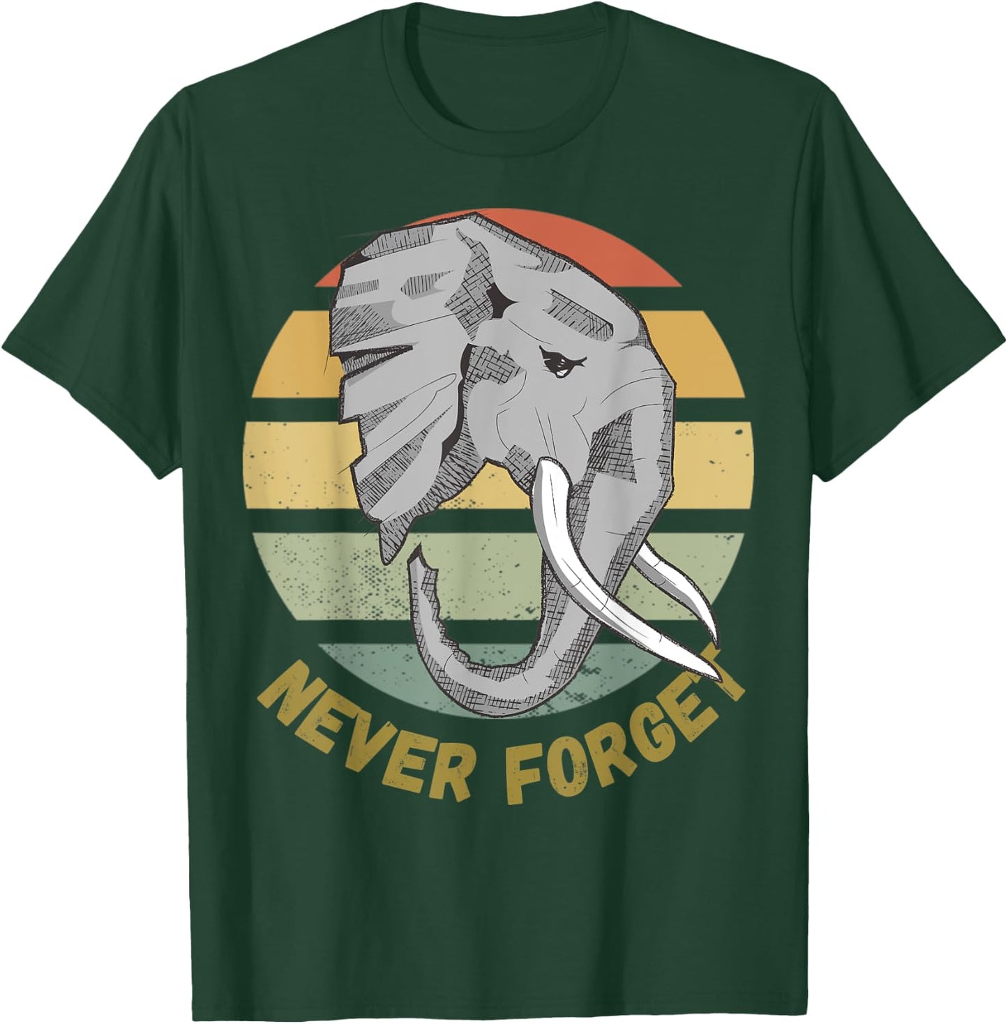 Vintage Never Forget Elephant Safari Gift African Wildlife T-Shirt - T-Shirt | Forest