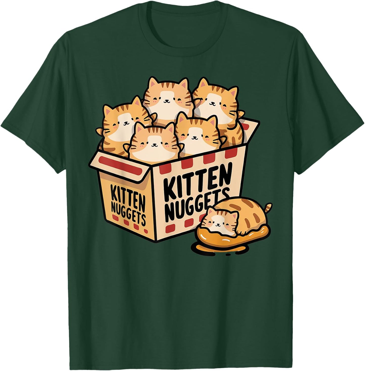 Kitten Chicken Nuggets Gifts For Cat Mom Cat Dad Cat Lover T-Shirt - T-Shirt | Forest