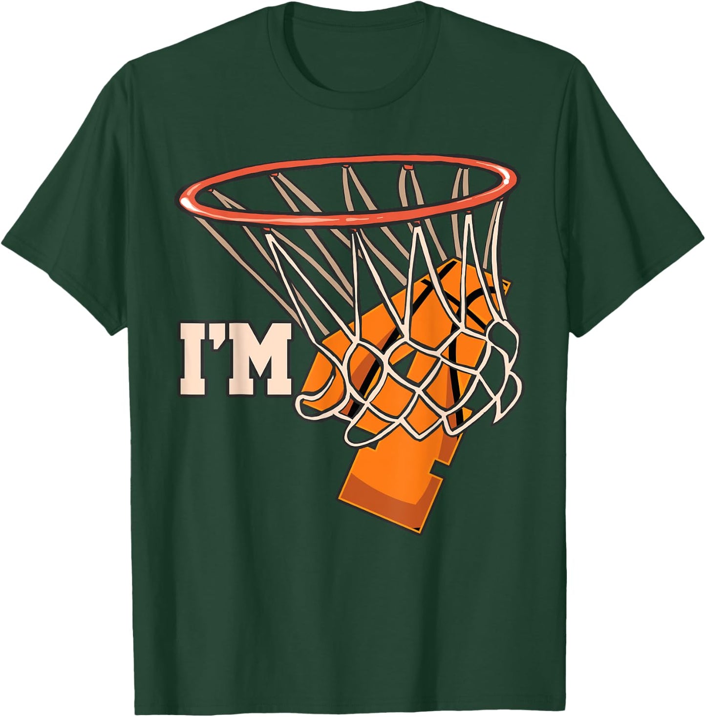 I'm 4 Basketball Theme Birthday Party Celebration 4th T-Shirt - T-Shirt | Forest