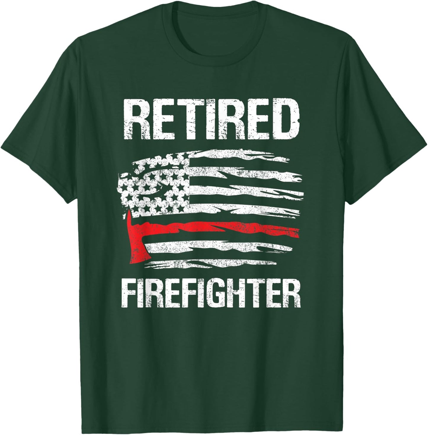 Retired Firefighter Fireman Retirement UAS flag party funny T-Shirt - T-Shirt | Forest