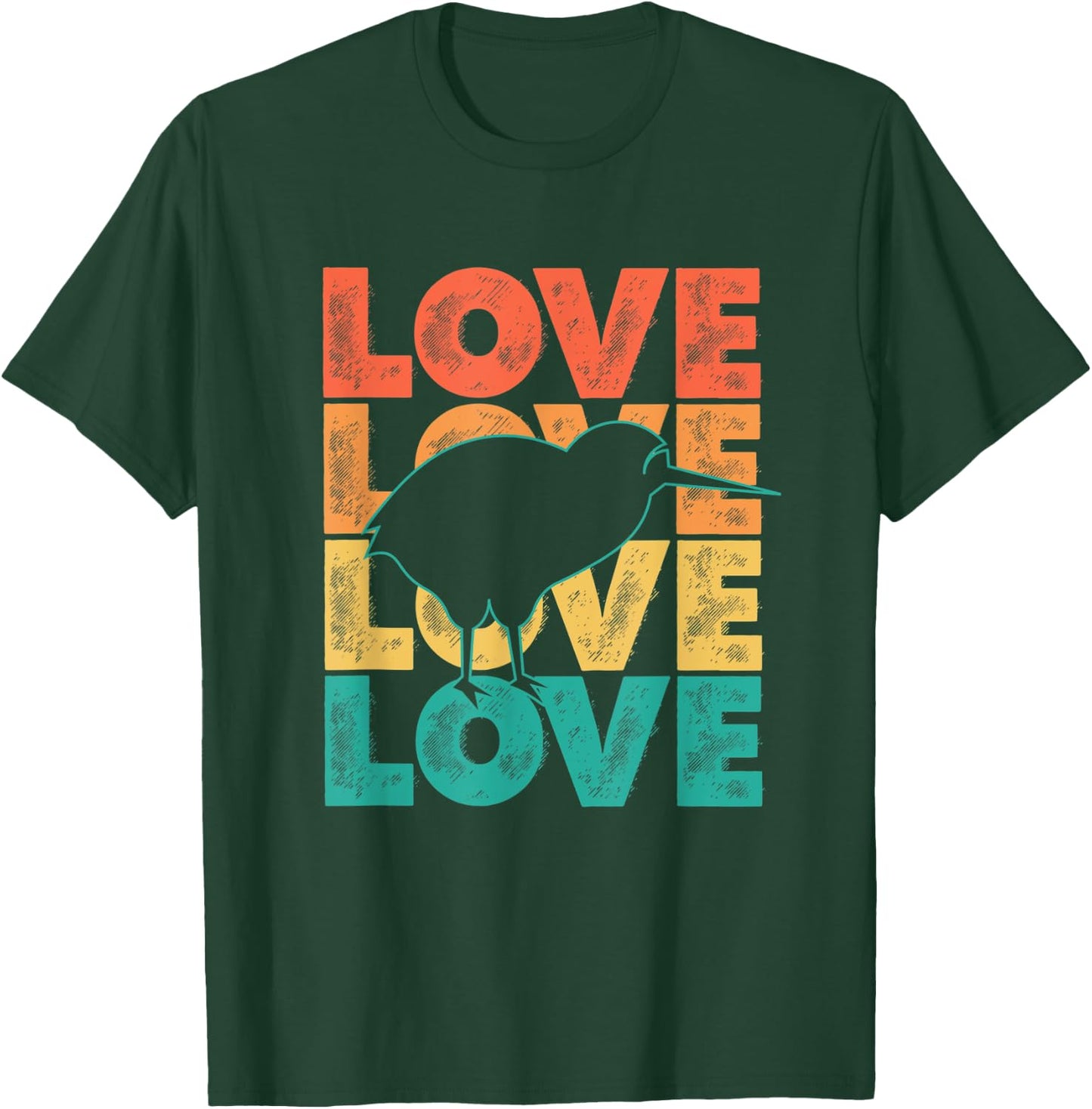 Cute Retro I Love Kiwi Theme Idea For Birds Lovers T-Shirt - T-Shirt | Forest