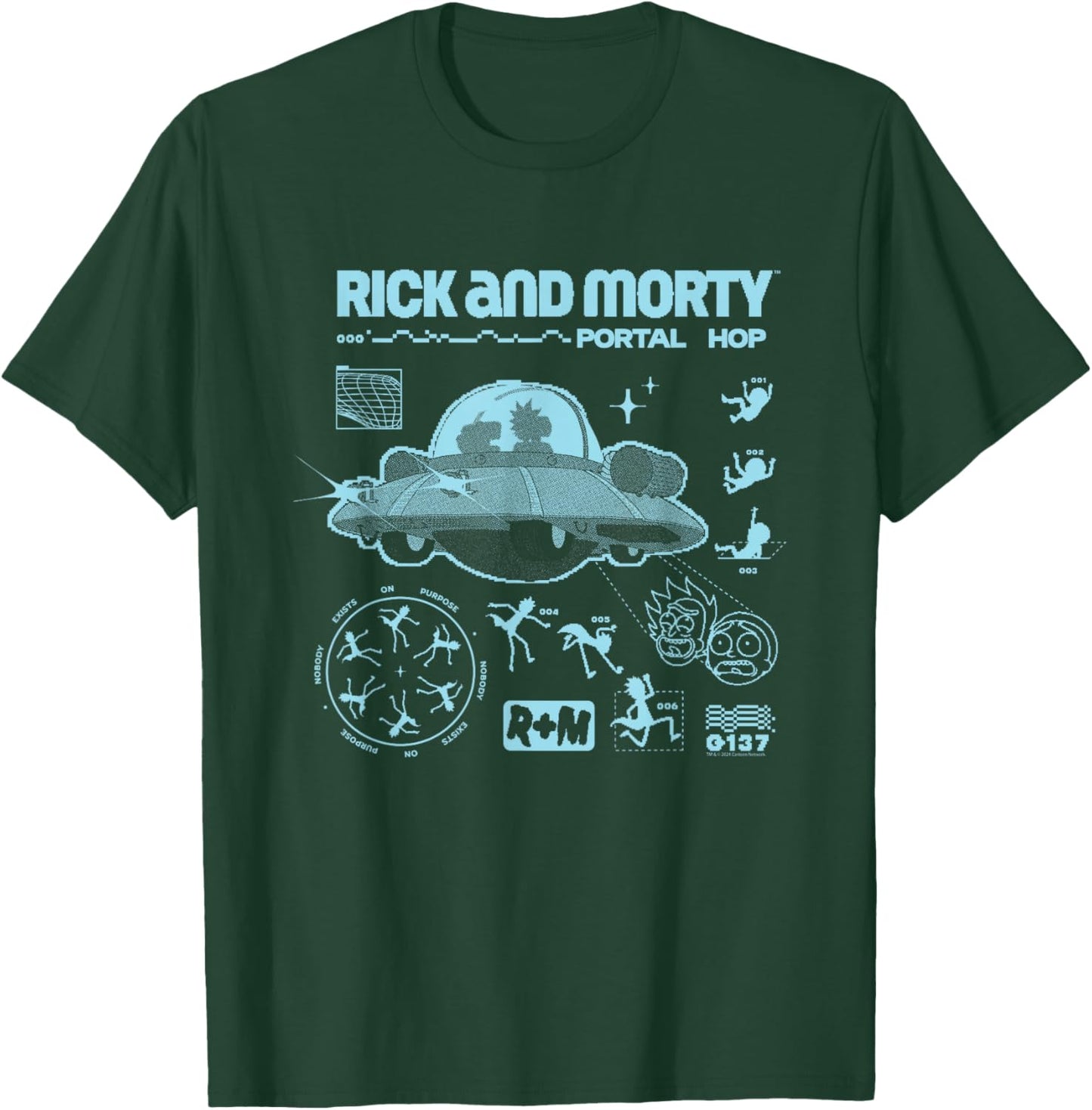 Rick and Morty Space Ship Alien Portal Hop T-Shirt - T-Shirt | Forest
