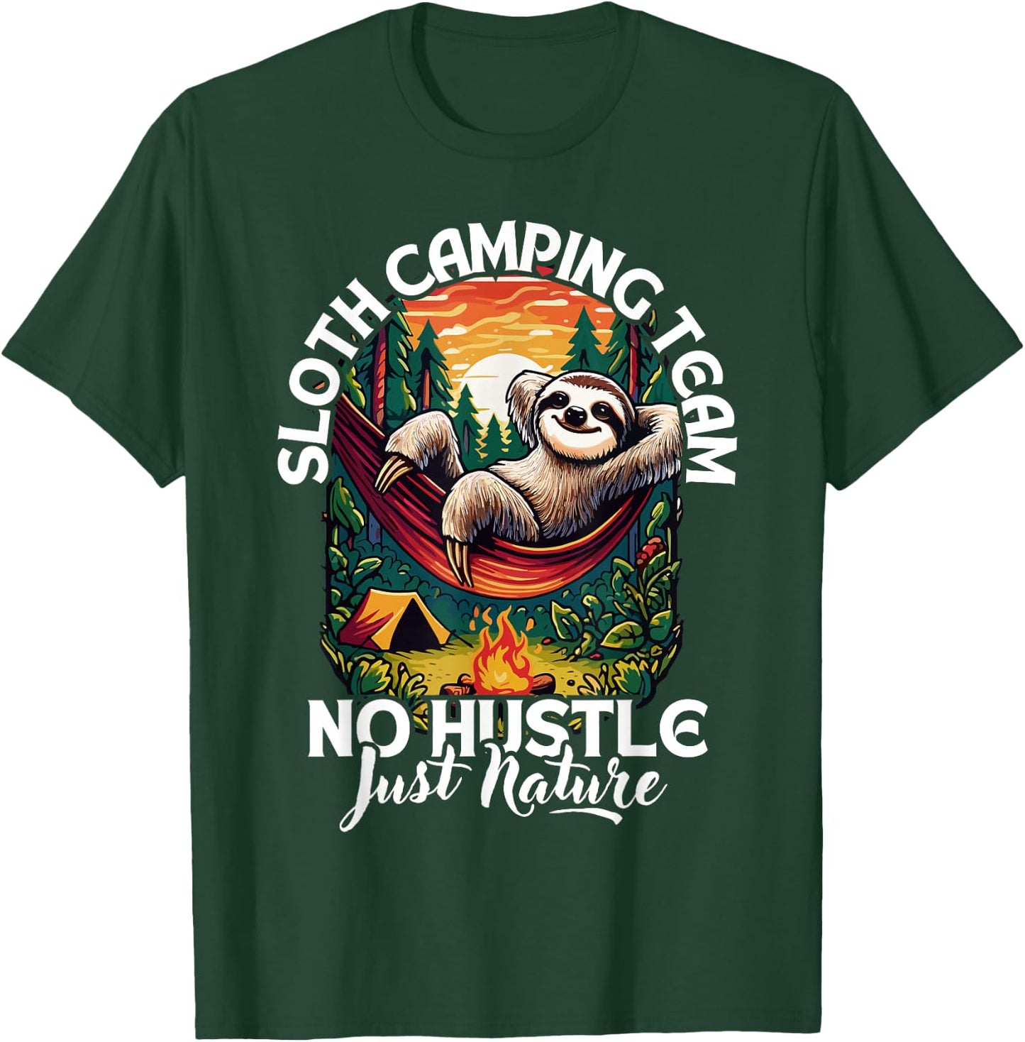 Sloth camping team, funny camping sloth, sloths and camping T-Shirt - T-Shirt | Forest