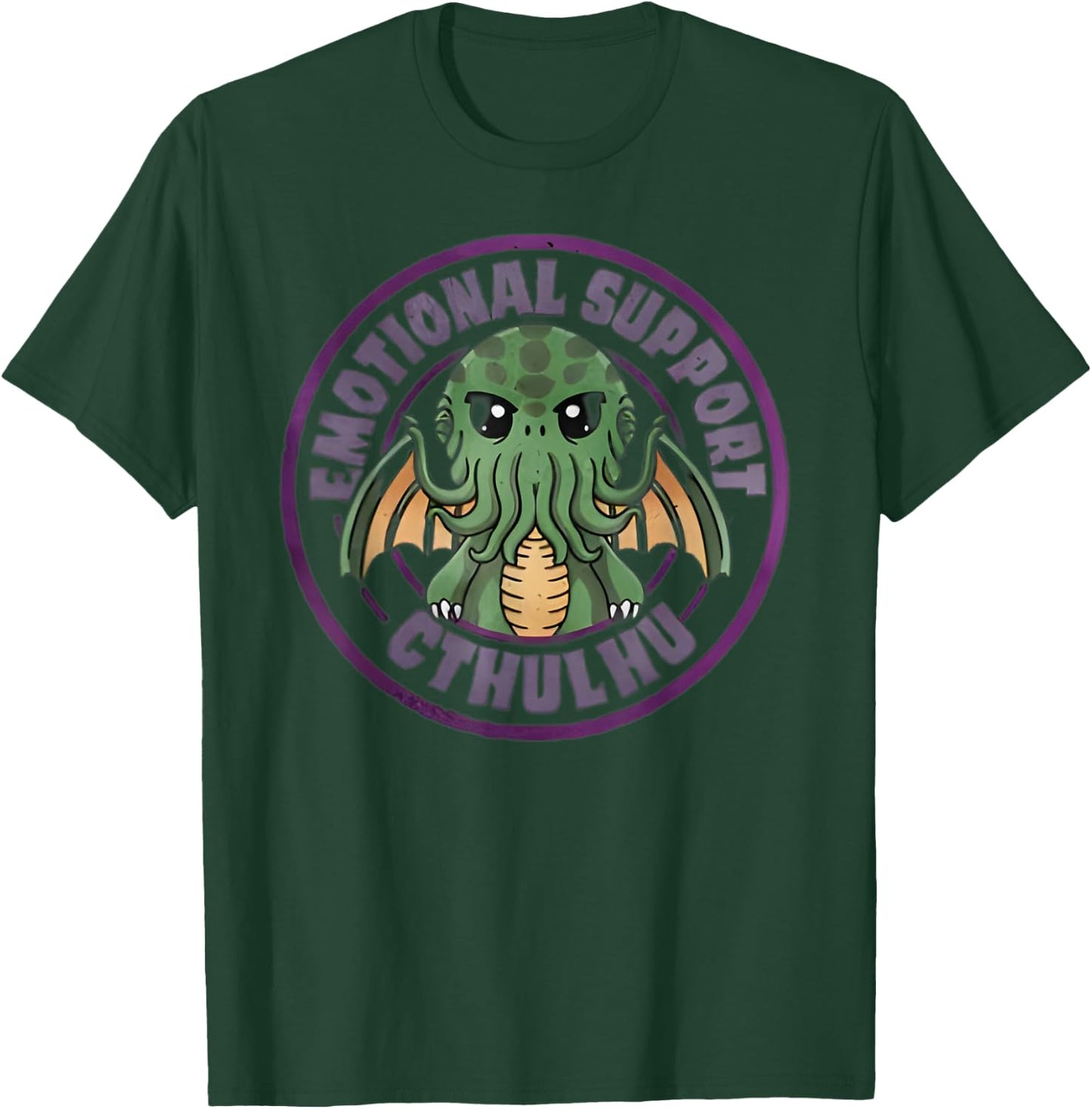 Cool Emotional Support Cthulhu Funny -Adults, Kids T-Shirt - T-Shirt | Forest