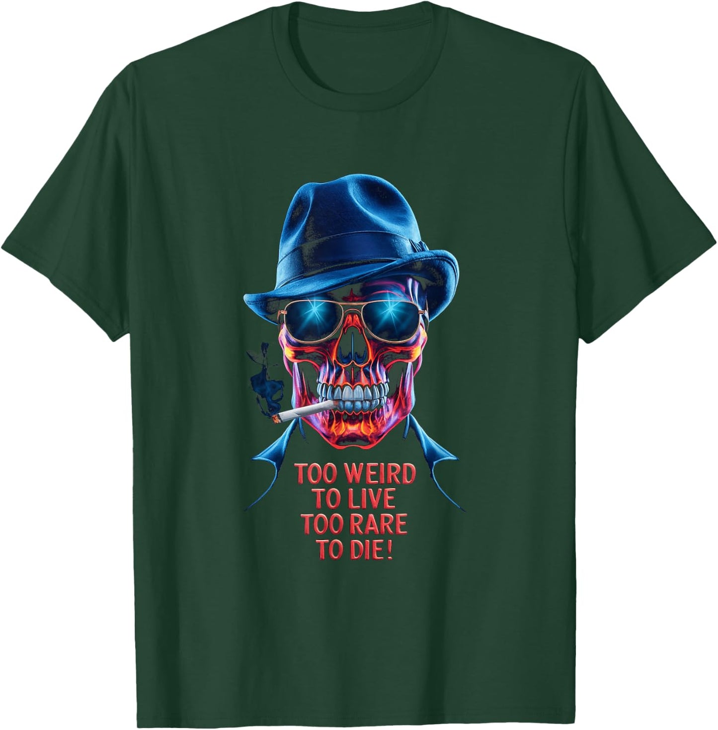 Vintage Too Weird To Live - To Rare To Die Smoking Skull T-Shirt - T-Shirt | Forest