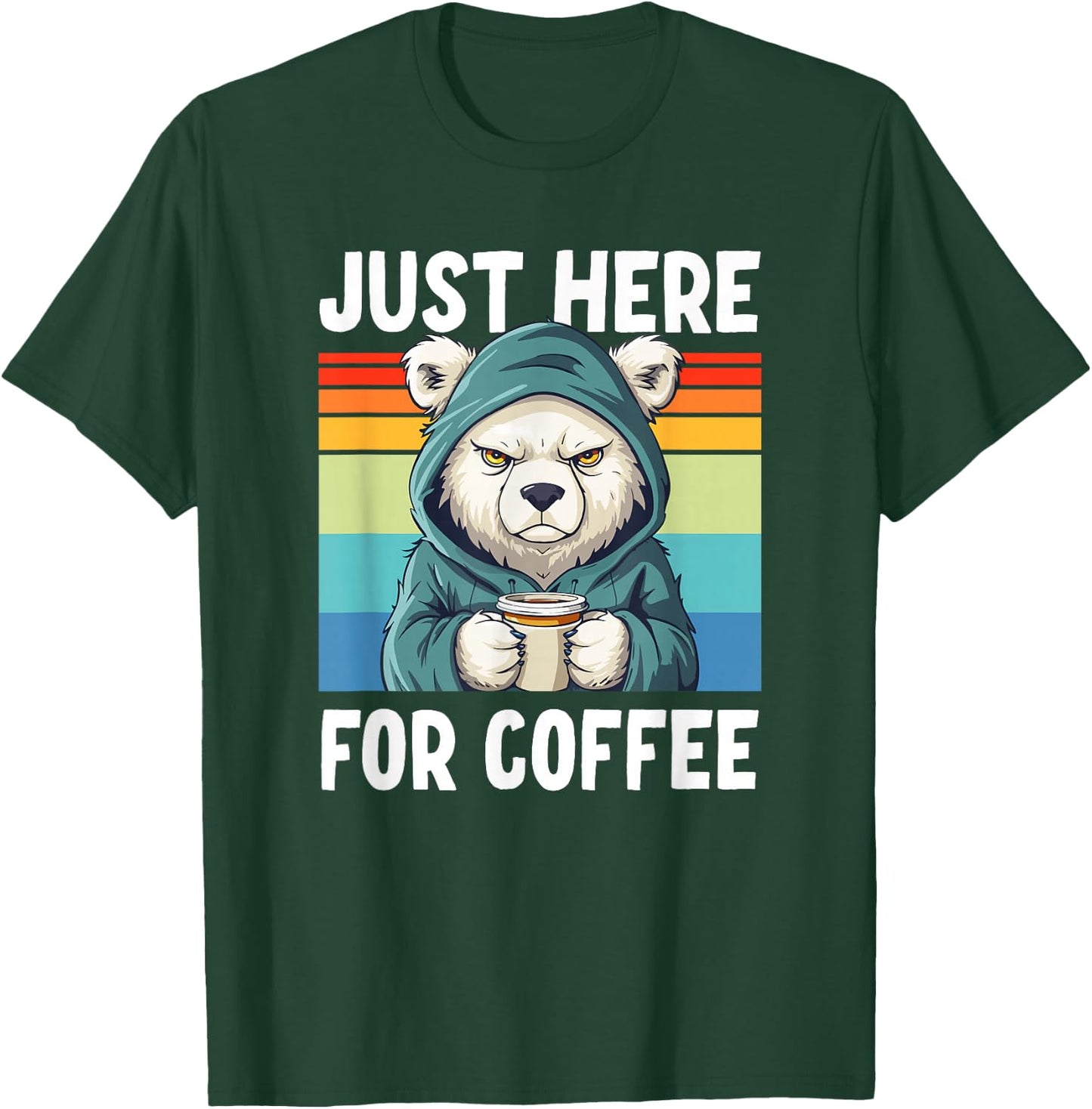 Grumpy Office Coffee & Polar Bear T-Shirt - T-Shirt | Forest