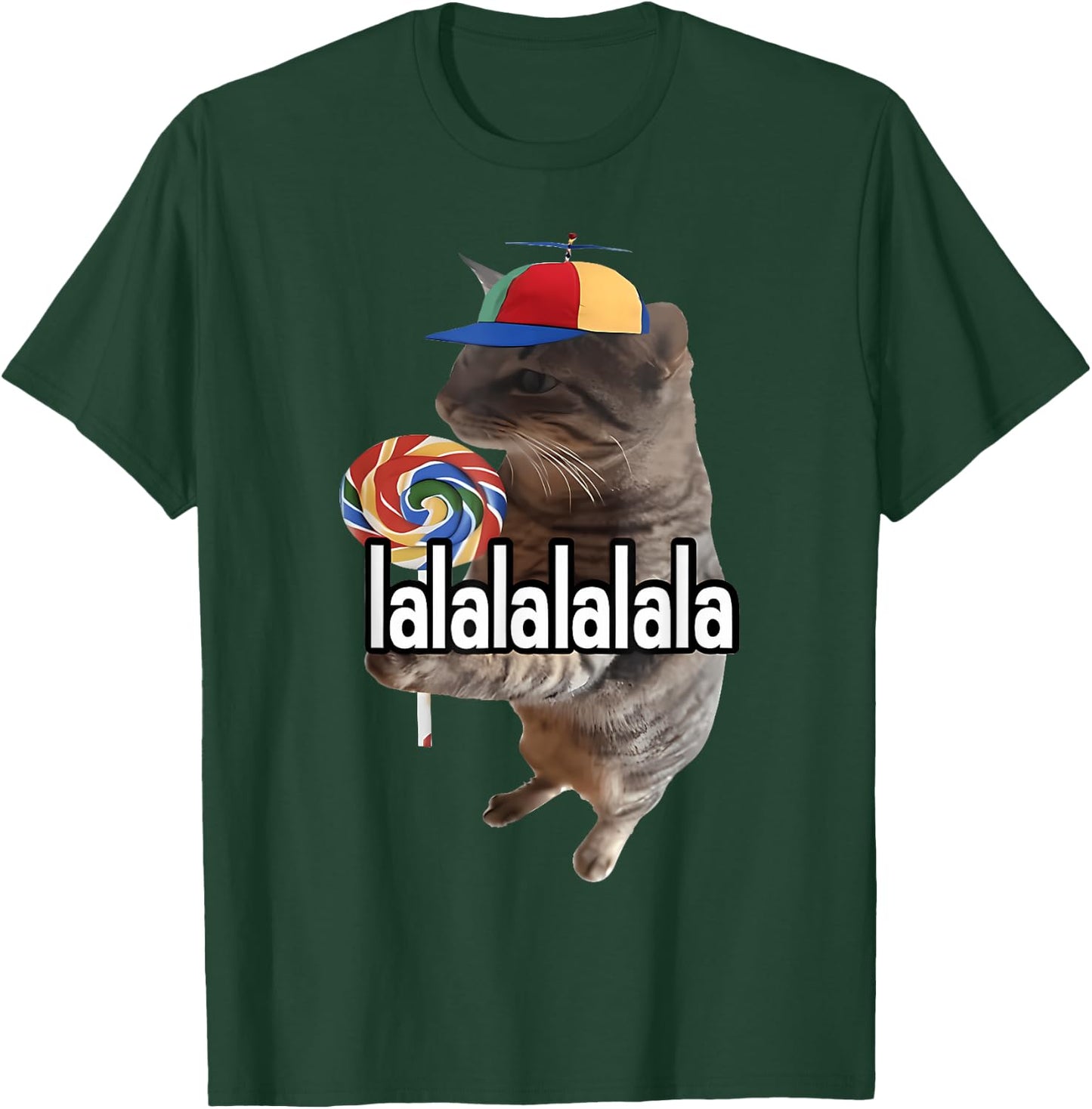 Silly Cat With Lollipop Meme T-Shirt - T-Shirt | Forest