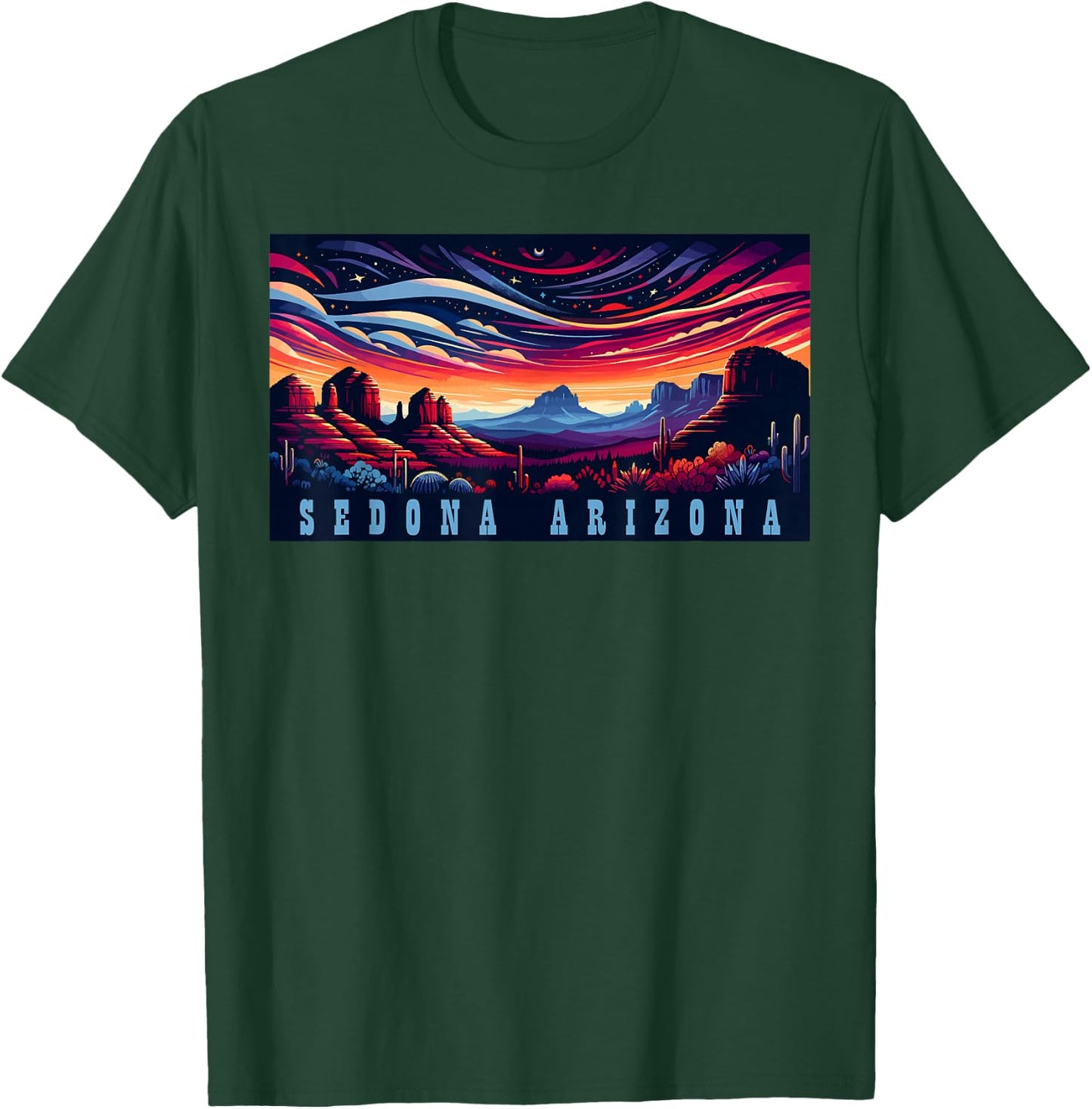 Sedona AZ Hiking Outdoors Mountain Sedona USA Retro Vintage T-Shirt - T-Shirt | Forest