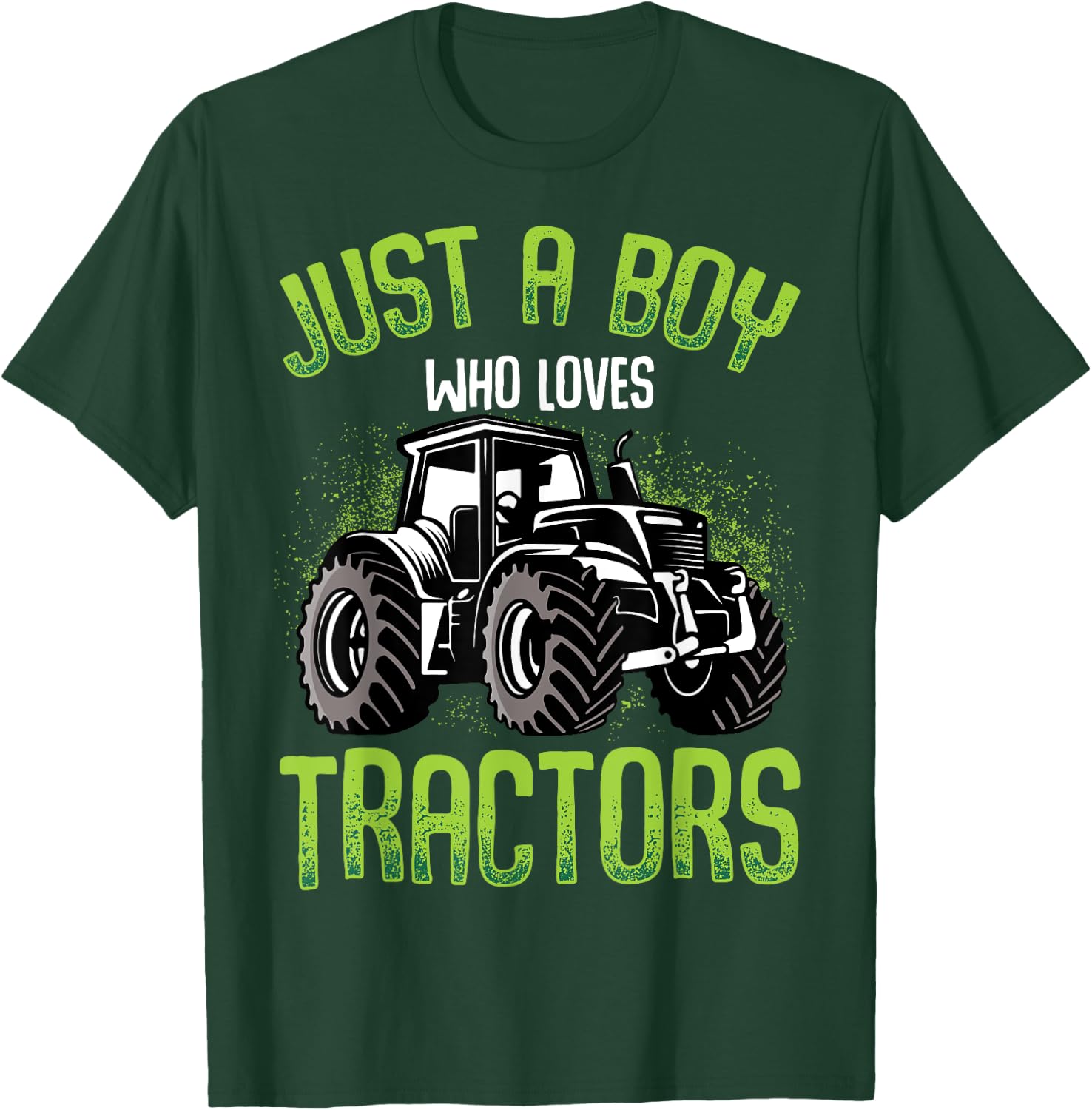 Just A Boy Who Loves Tractors Farm Kids T-Shirt - T-Shirt | Forest