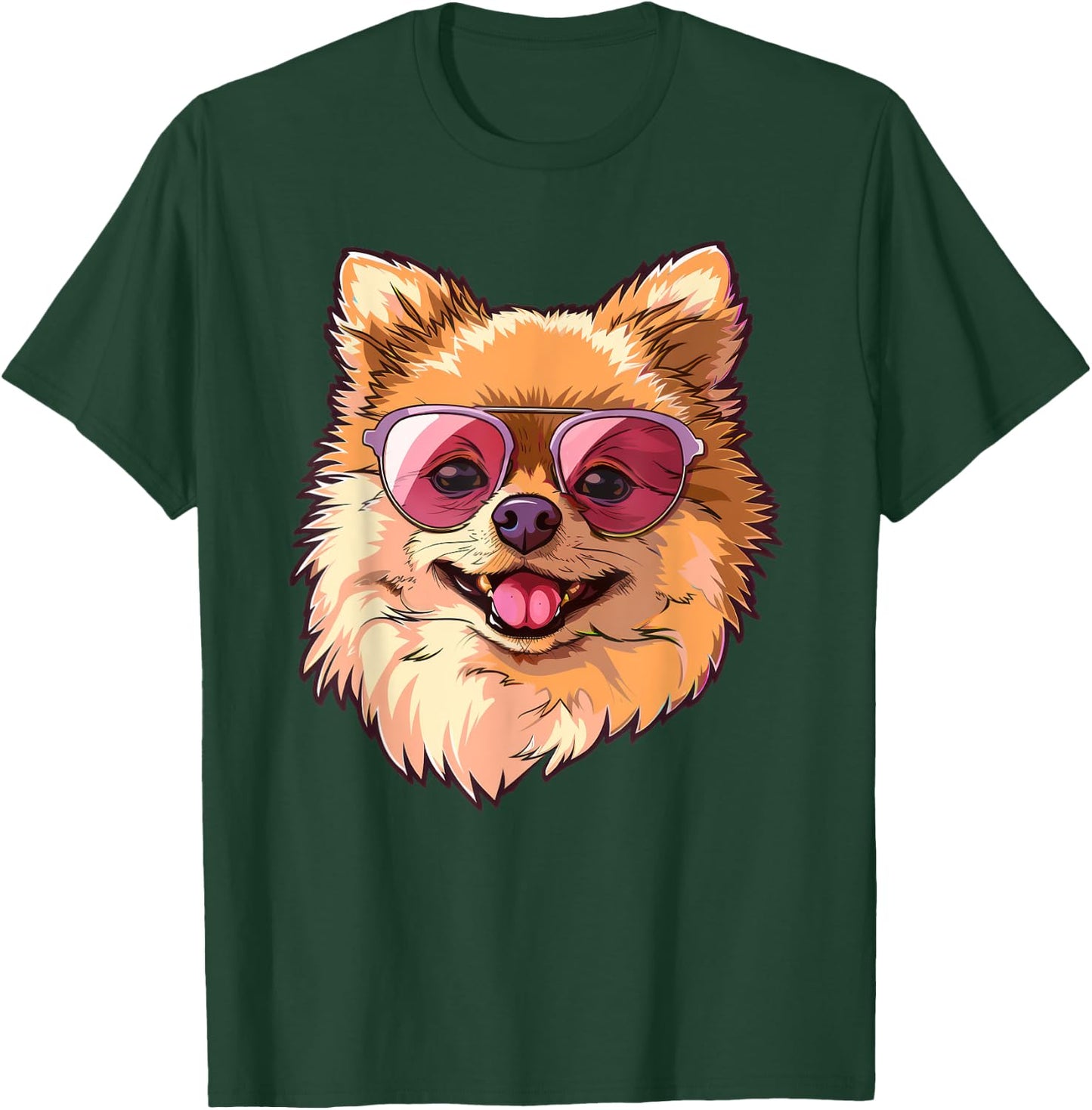 Pomeranian Dog Sunglasses Women Kids T-Shirt - T-Shirt | Forest