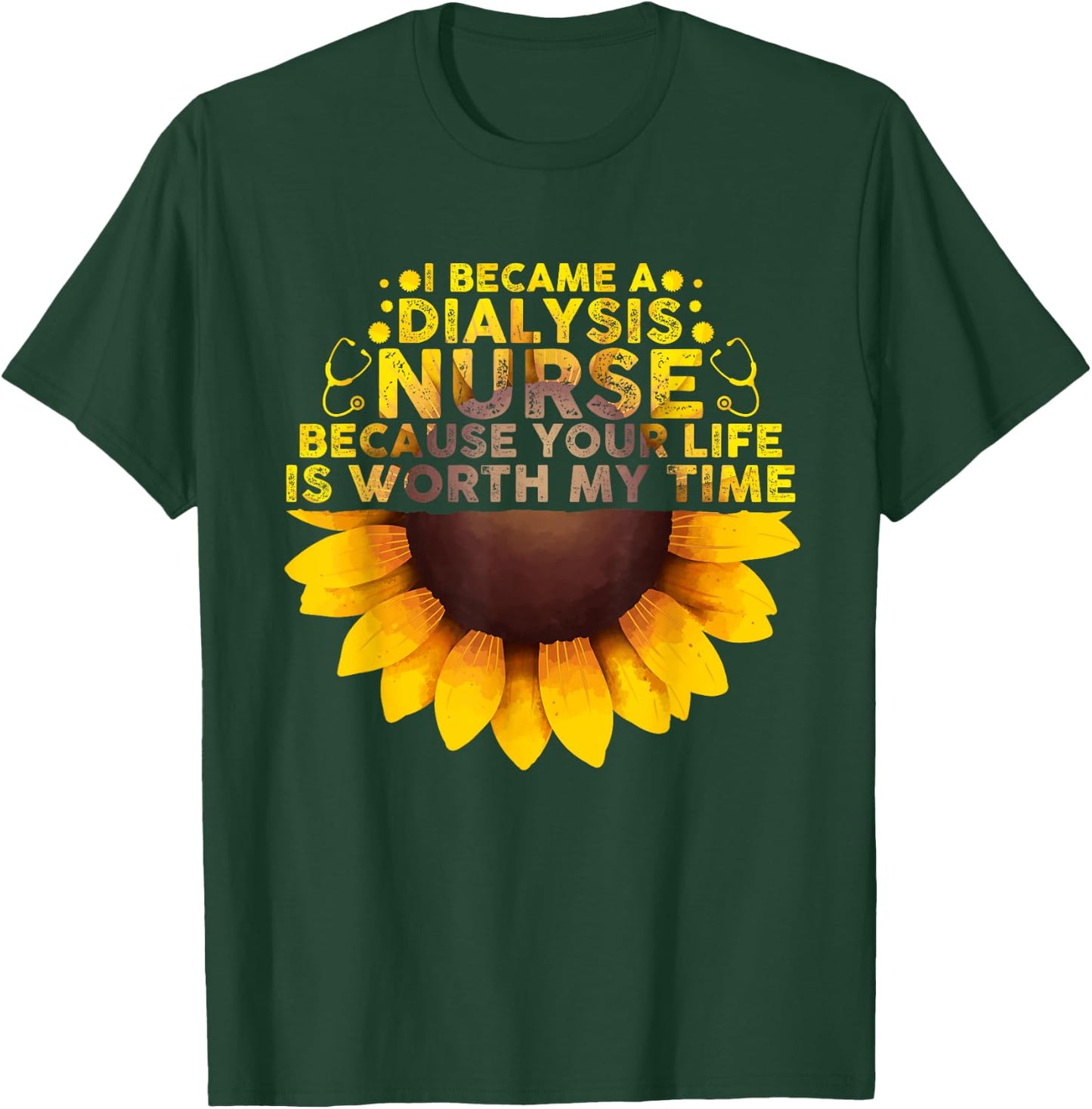 Cool Dialysis Nurse Women Kidney Nephrology Nursing T-Shirt - T-Shirt | Forest