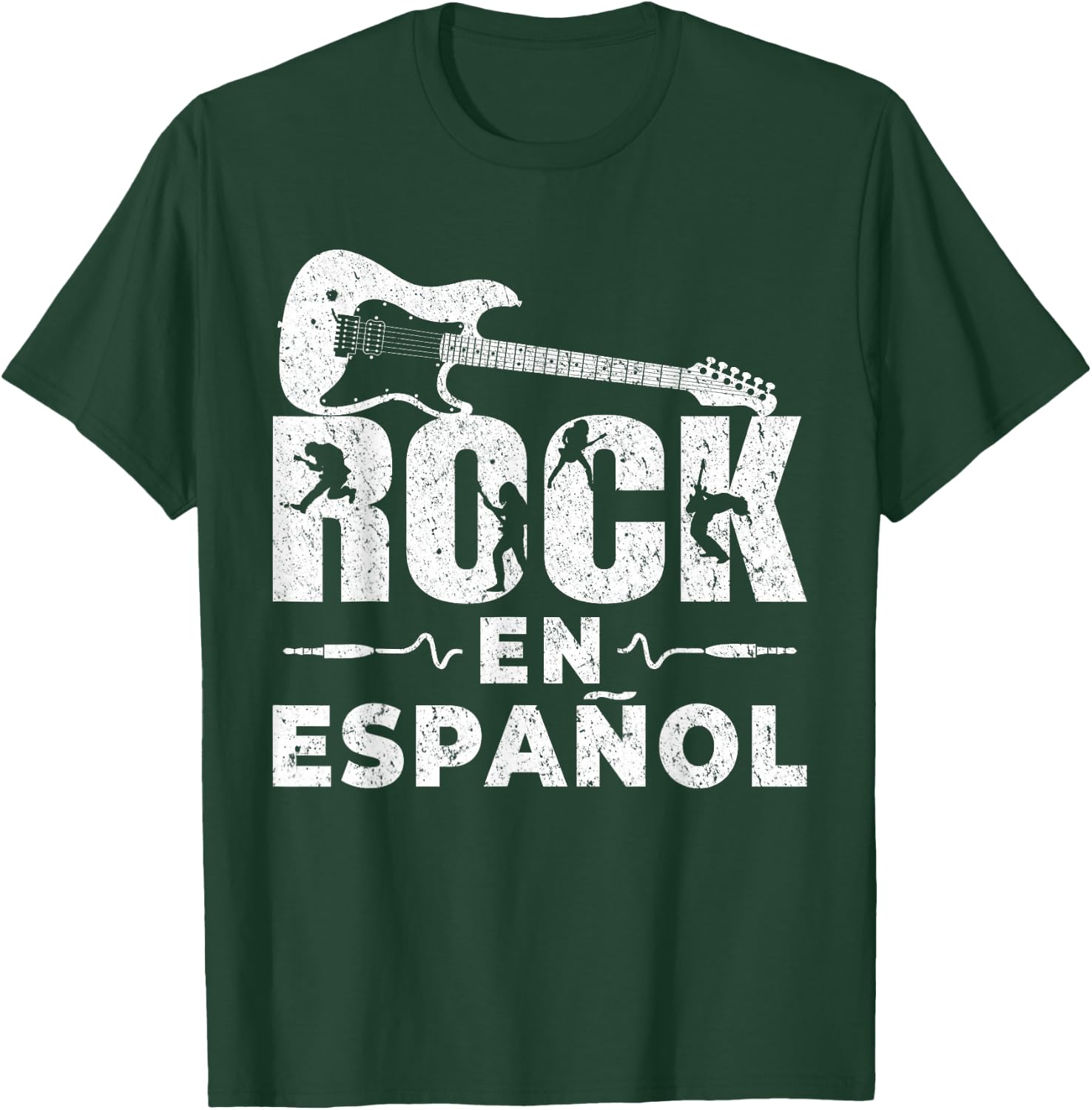Rock En Español Spanish Music Instrument Electric Guitar T-Shirt - T-Shirt | Forest