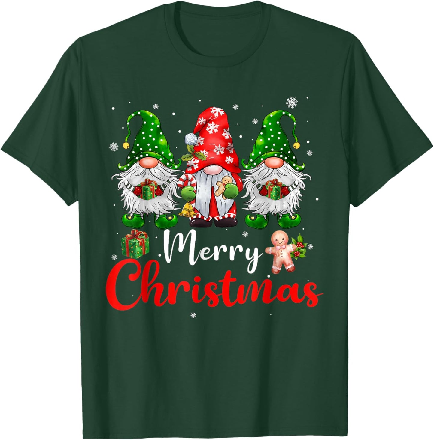 Merry Christmas Gnomes Xmas Family Men Women T-Shirt - T-Shirt | Forest