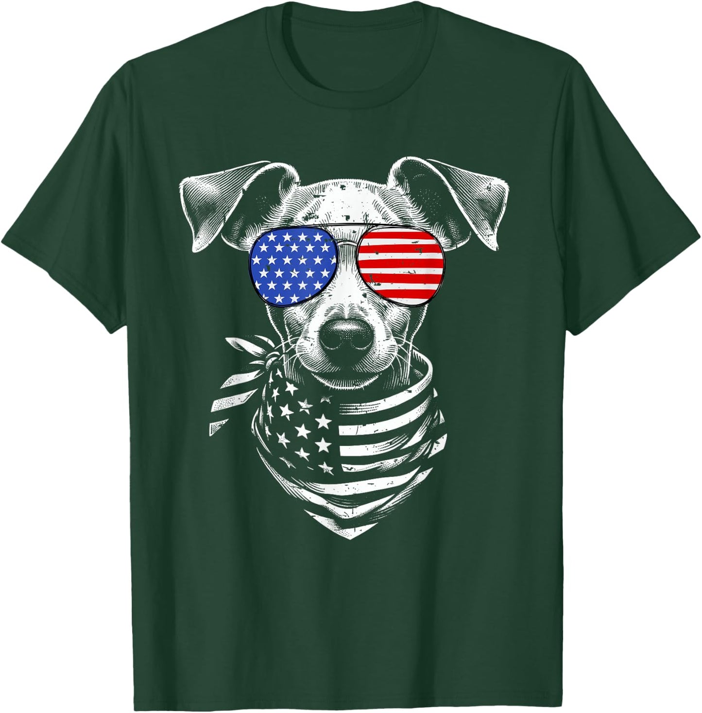 Min Pin Dog Patriotic 4th of July American US Flag Kids Men T-Shirt - T-Shirt | Forest