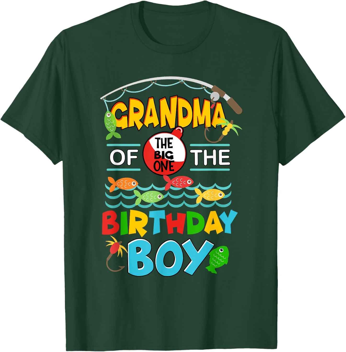O Fish Ally One Birthday Outfit Grandma Of The Birthday Boy T-Shirt - T-Shirt | Forest