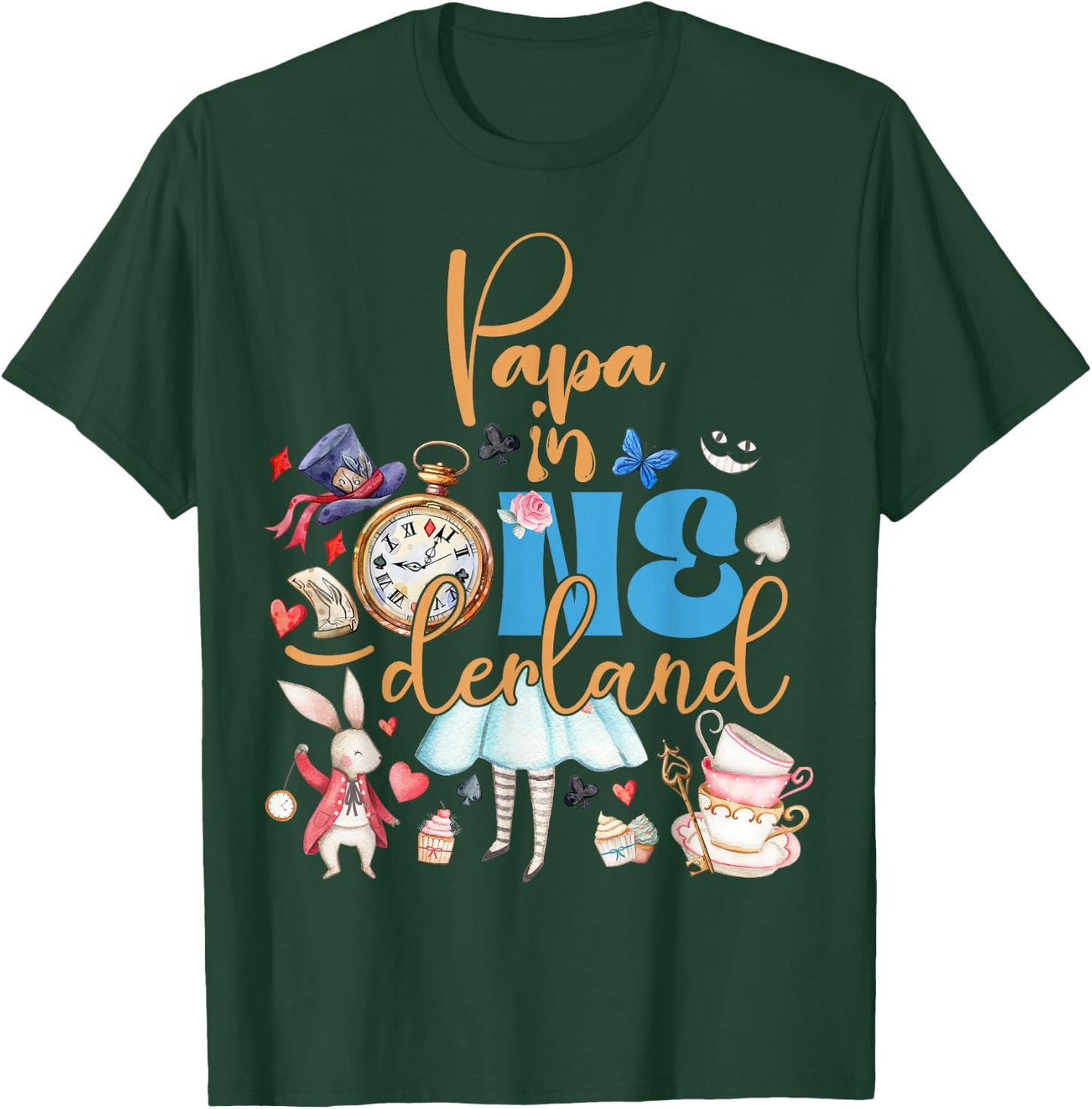 Alice Papa in ONEderland Birthday Family T-Shirt - T-Shirt | Forest