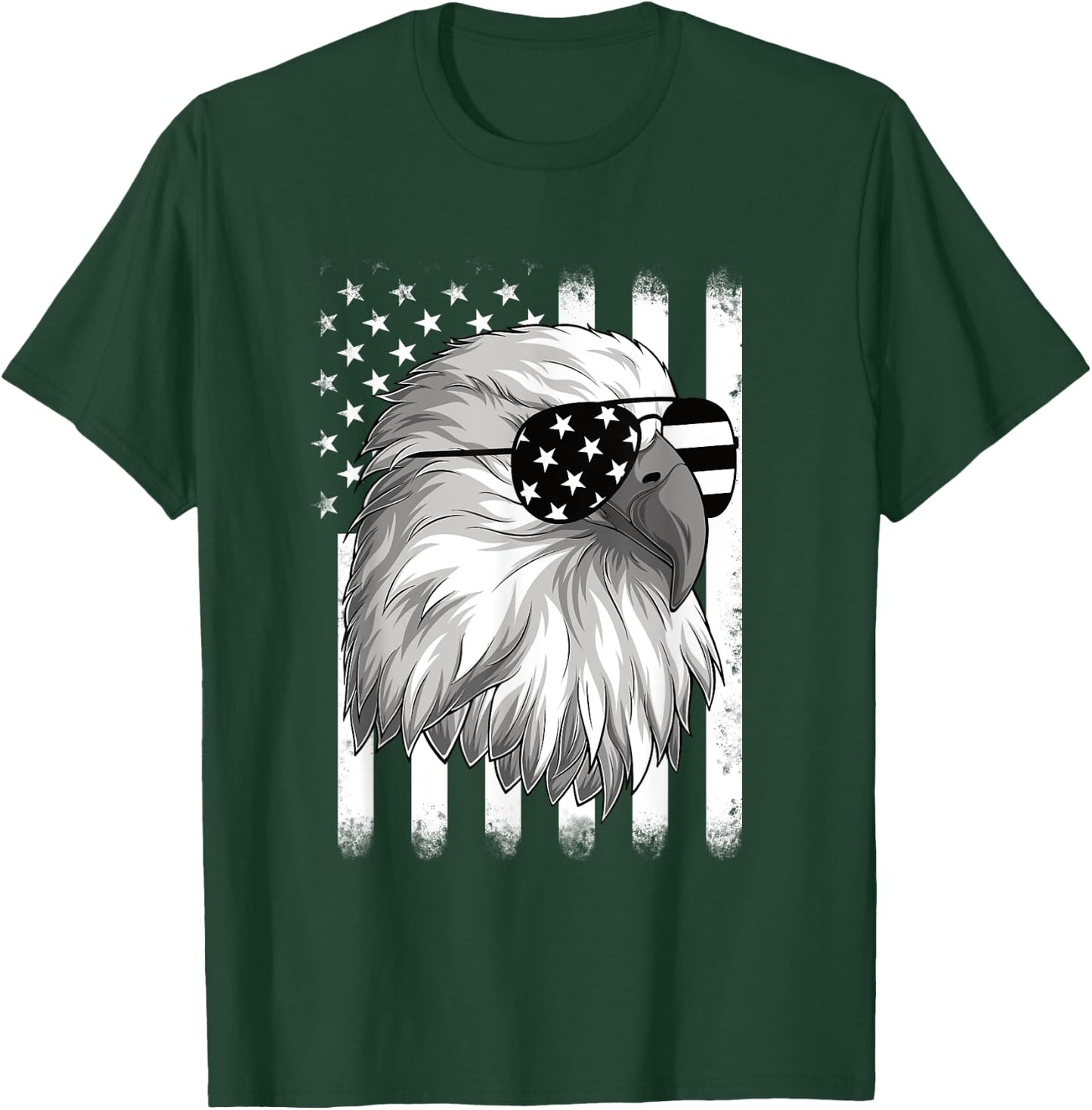 Patriotic Eagle 4th Of July USA American Flag Men Boys Kids T-Shirt - T-Shirt | Forest