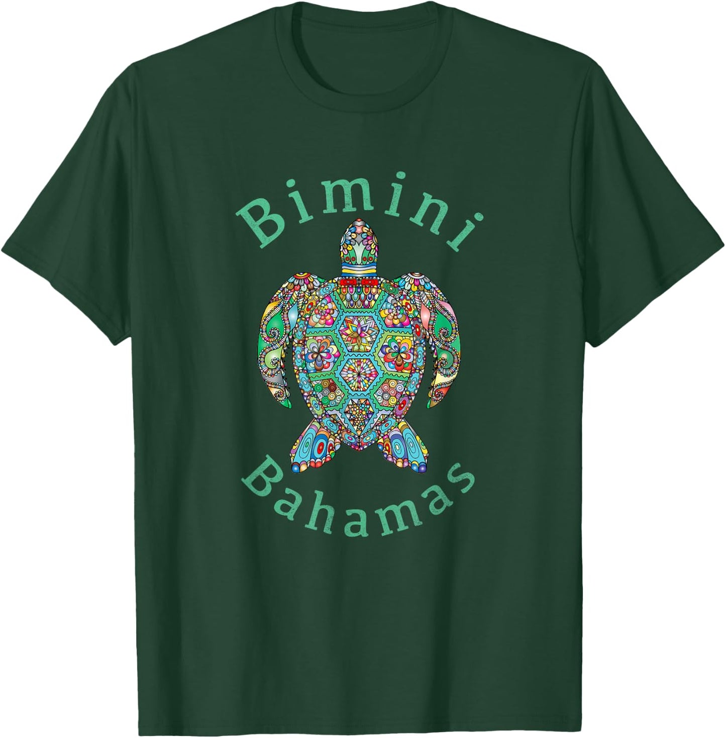 Bimini, Bahamas Tribal Turtle Gift T-Shirt - T-Shirt | Forest